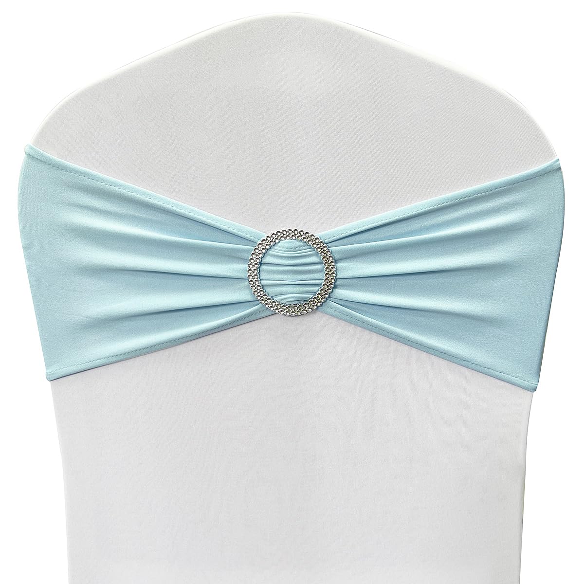 Spandex Chair Sashes Bands, Baby Blue, 30PCS