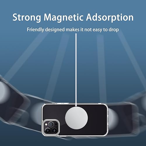 Miniatura 4 de Hsefo Funda magnética compatible con iPhone 13 Pro, compatible con carga inalámbrica MagSafe, parte trasera transparente antiarañazos, a prueba de