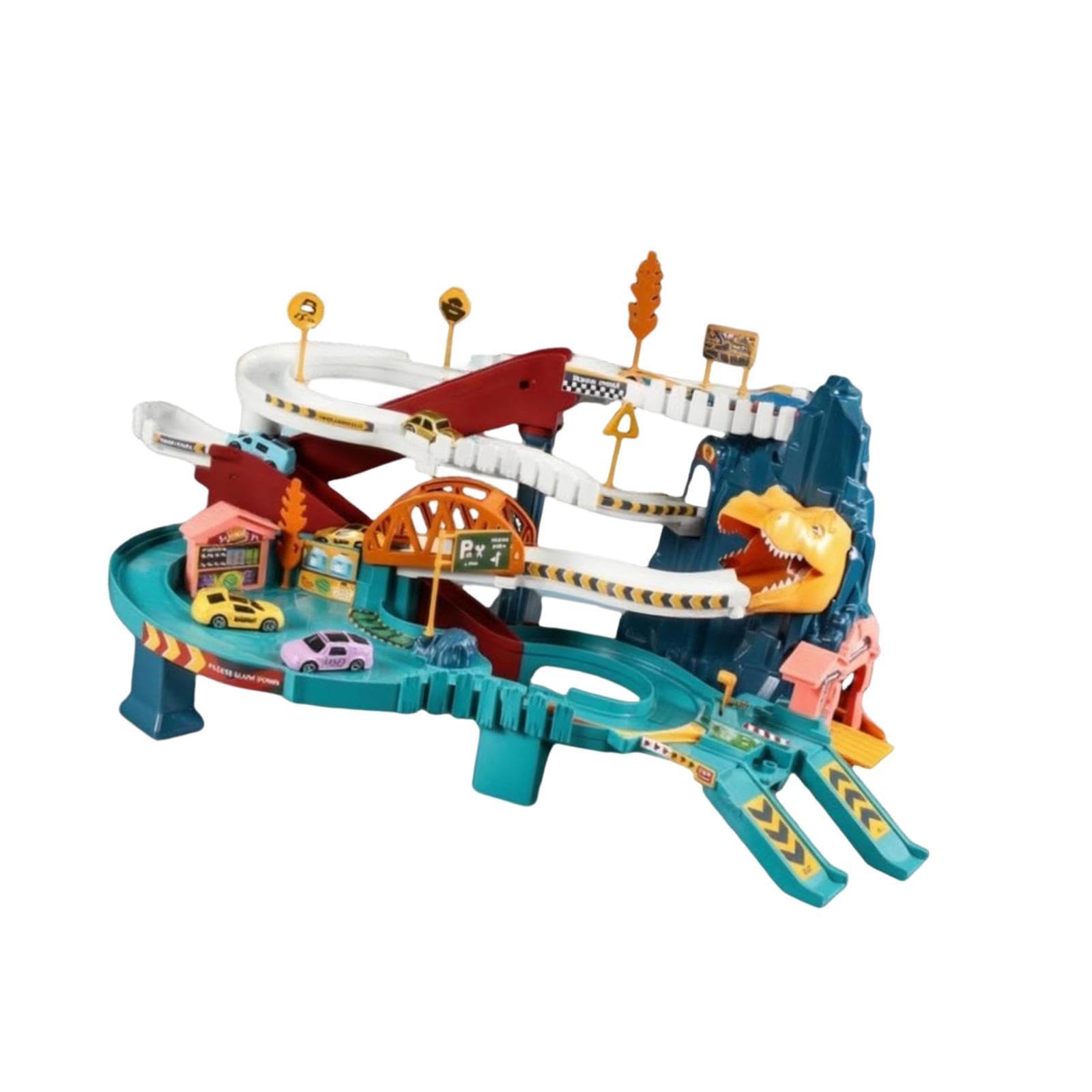 predolo Set da Gioco Pista da Corsa con rampa per e Mini Veicoli, Set di Costruzioni per Regalo di Natale per Nipoti, Bambini e Bambine, Dinosauro