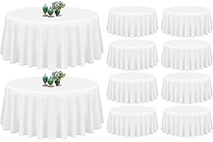Elegant White Table Linens for Memorable Occasions: 10-Pack of 90" Round Polyester Tablecloths