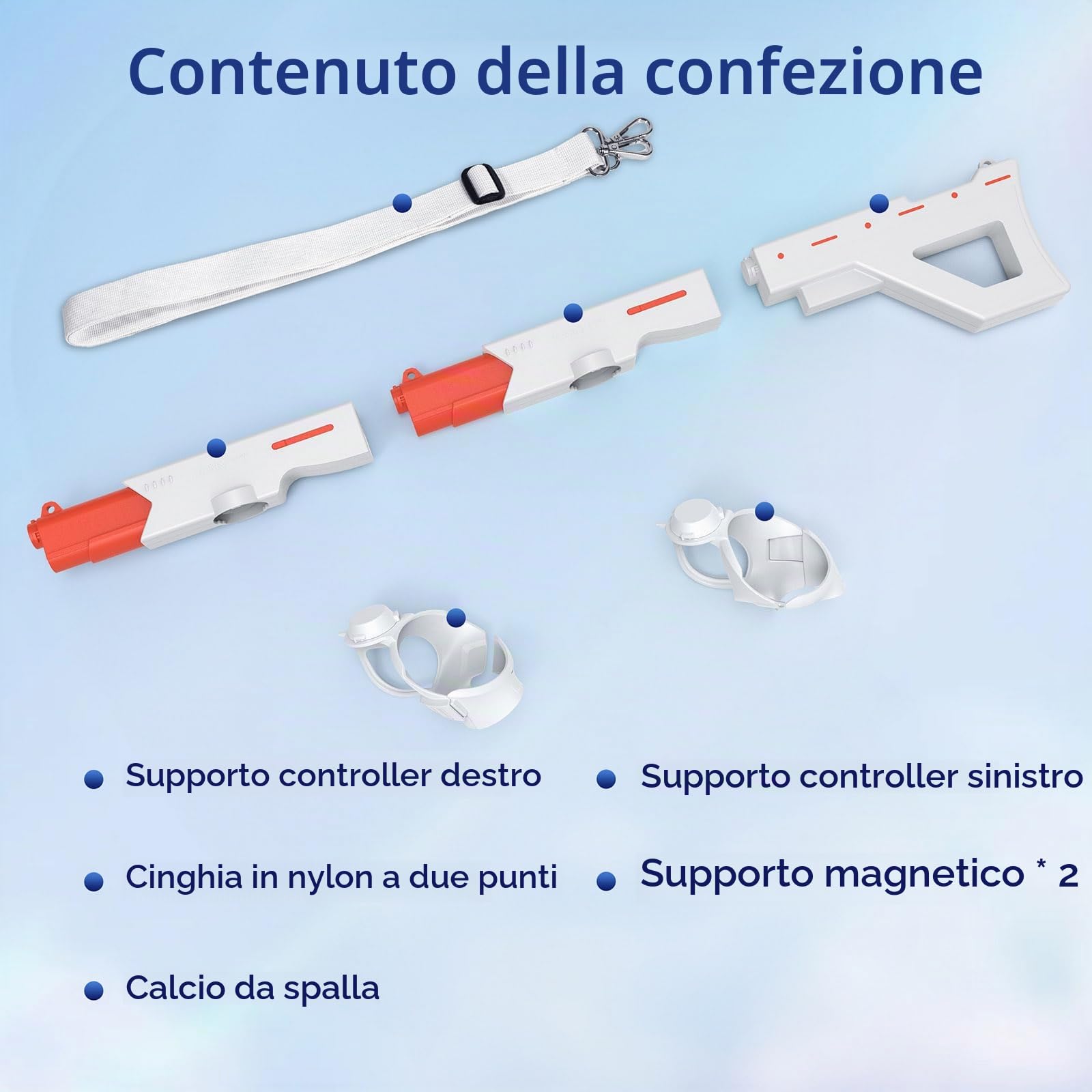 Magnetico VR Mitragliatrice/Pistola Modello Controller Supporto per Meta Quest 3 Maniglia Sgancio Rapido Staffa Calcio Pistola Supporto per Oculus Quest 3 Accessori per Gioco di Tiro