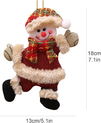 Miniatura 7 de 8 adornos de peluche de Navidad, decoración colgante de Navidad, Papá Noel, muñeco de nieve, reno, oso, muñeca, adornos de árbol de Navidad para