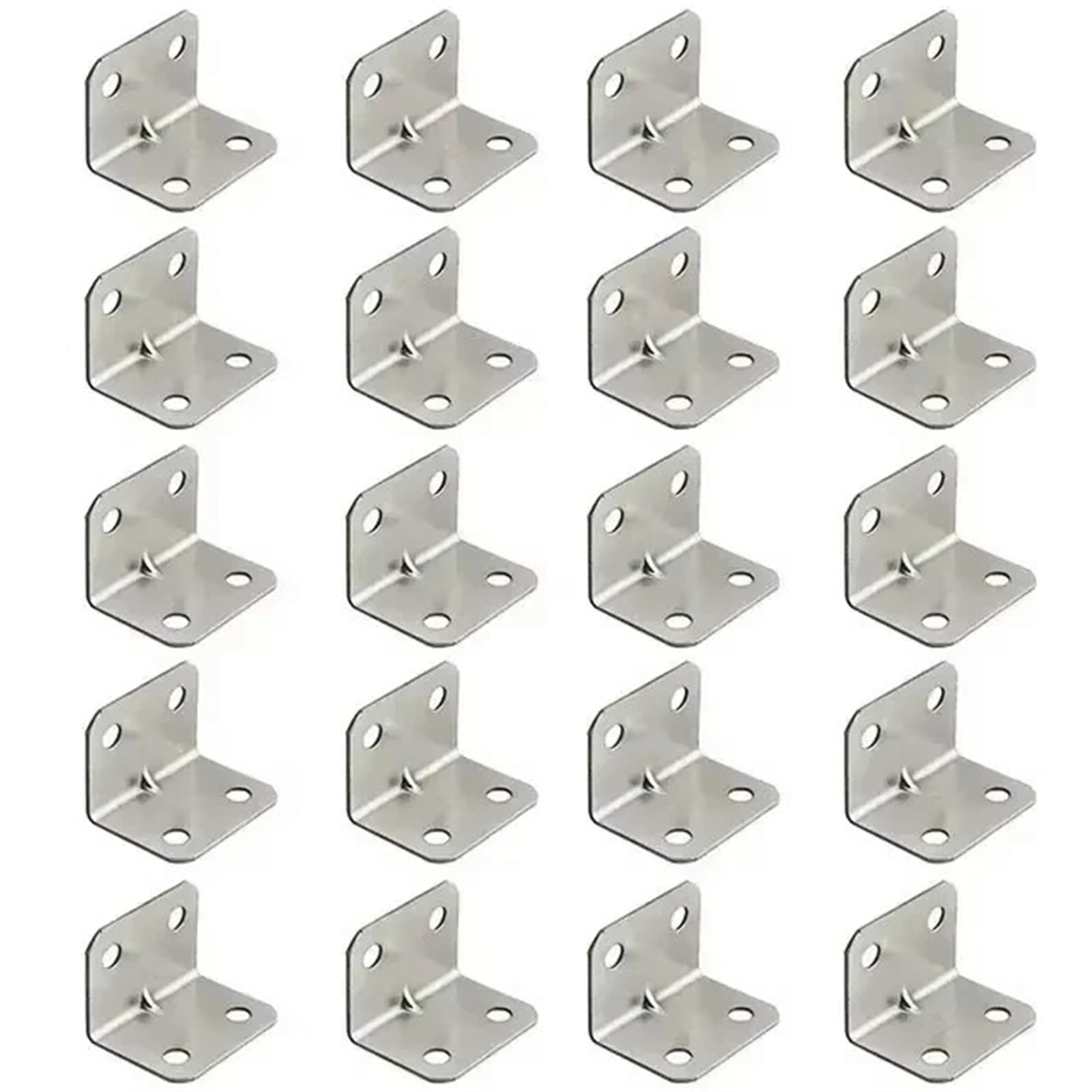 Cidegoo 20Pcs Corner Code 10/ Angle Iron Board Table, Chair, Cabinet, Wardrobe, Fixed Connector, 90-Degree Plate Bracket(20Pcs)