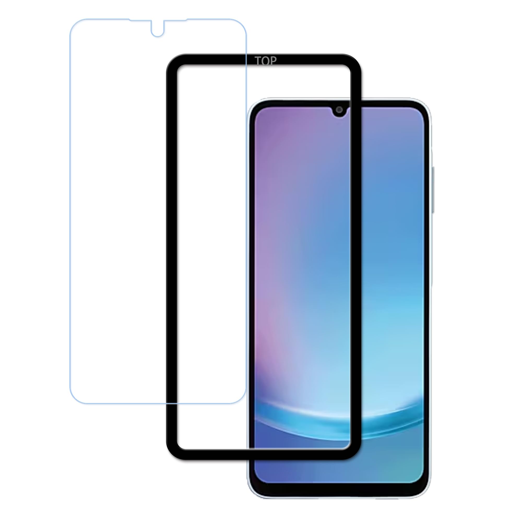 HUAKE 目の疲れ軽減 93% ブルーライトカット【1枚入り +ガイド枠付き】Galaxy A25 5G SC-53F/SCG33 用 ガラスフィルム 保護フィルム ガイド枠付き