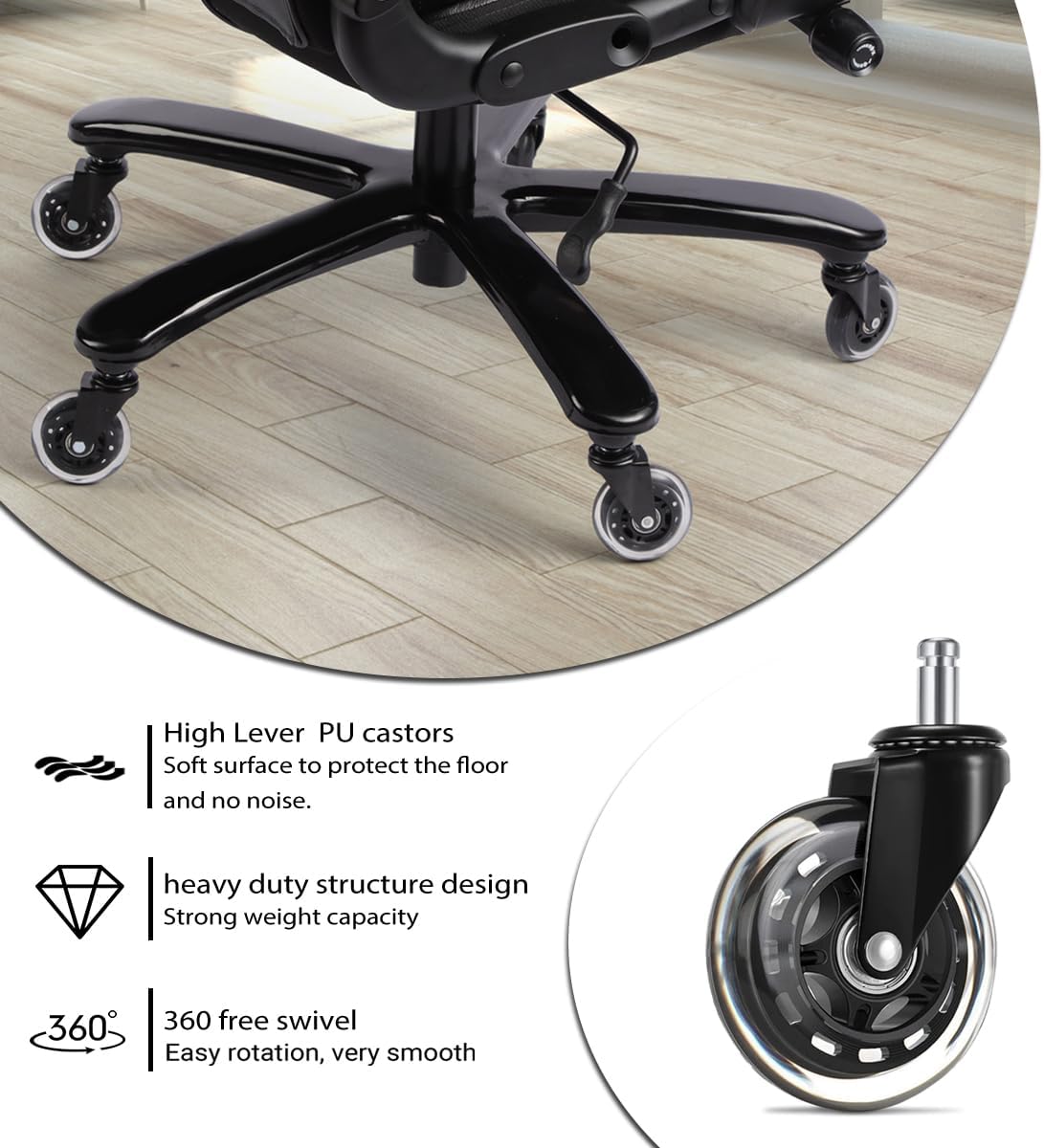 800lbs Large Size Executive Office Chair for Heavy People Big and Tall Office Chair with Adjustable Headrest 360 Swivel Desk Chair with Heavy Duty Casters Computer Home Office Chairs (Black)