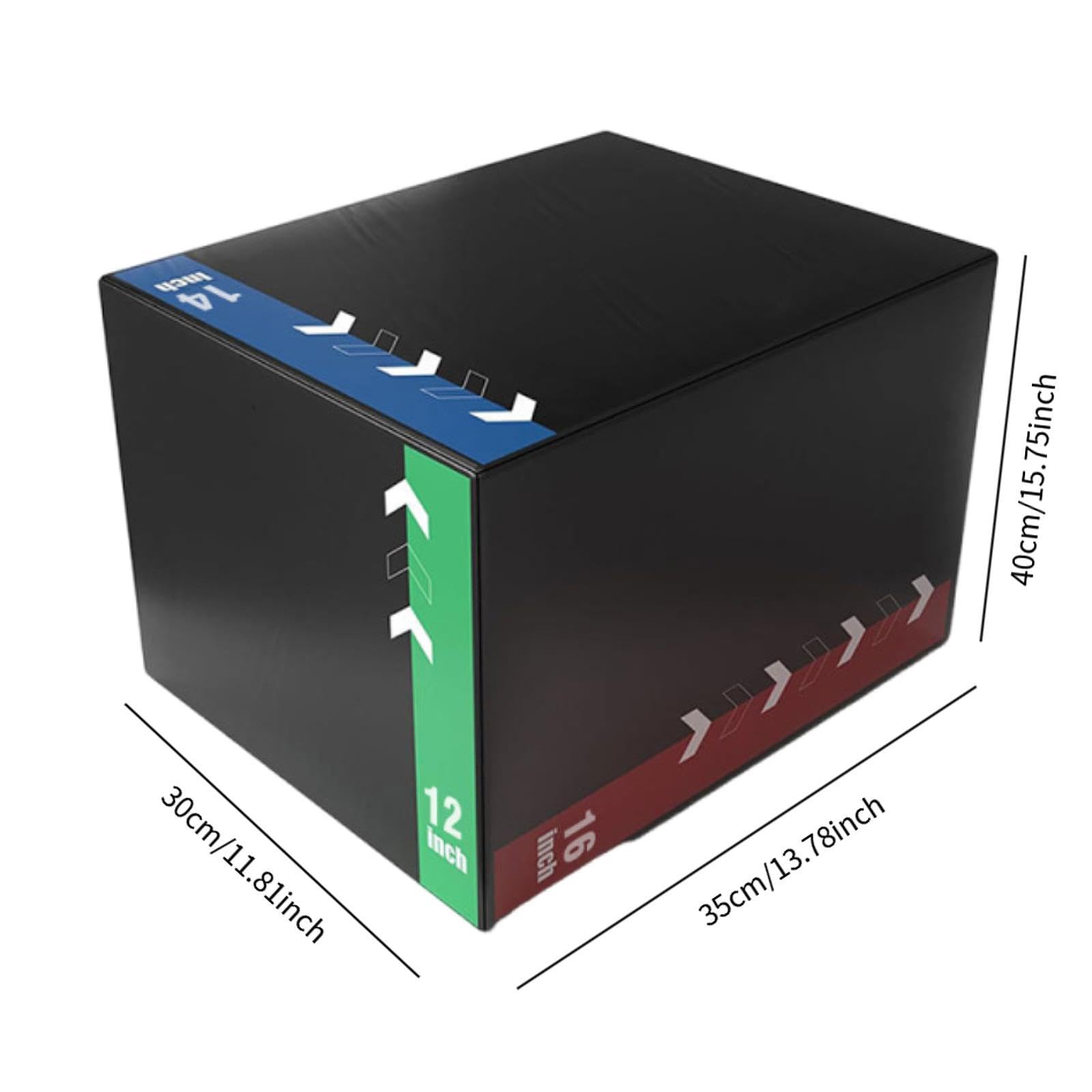 Caja pliométrica 3 en 1 para Saltos, de Entrenamiento de Fuerza y ​​Agilidad de 30x35x40 cm para Gimnasio en casa.