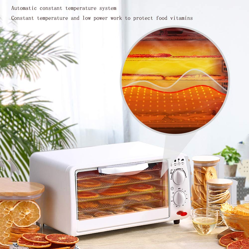 Generic Essiccatore per Alimenti secchi Frutta Verdura Essiccazione Essiccazione in Acciaio Inox 5 Vassoi Snack Carne Disidratazione Essiccatore d'Aria