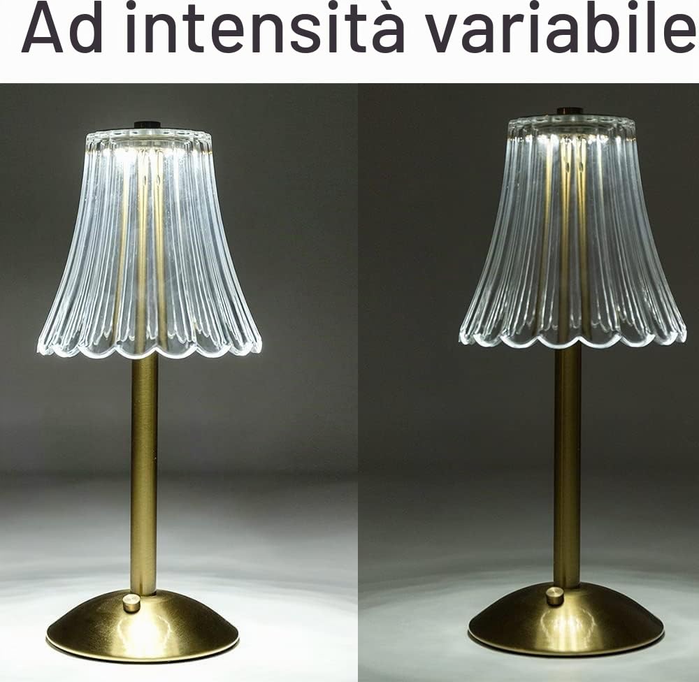 Kizozo Lampada da tavolo a LED a batteria, senza fili, dimmerabile, lampada a LED per soggiorno, camera da letto, 3 colori di luce