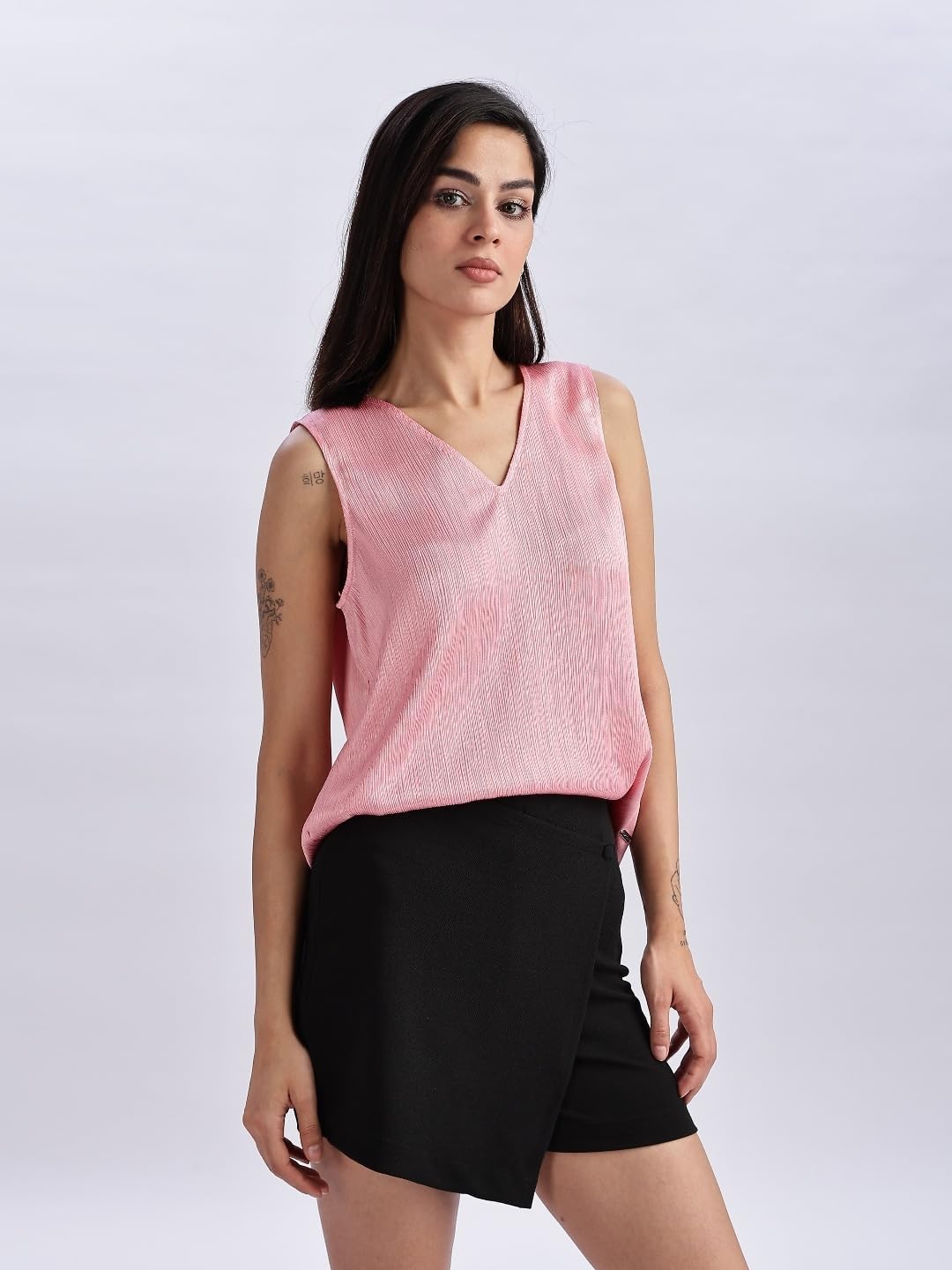 Calvin Klein Jeans Womens Plisse V Neck Tank Top - Image 3