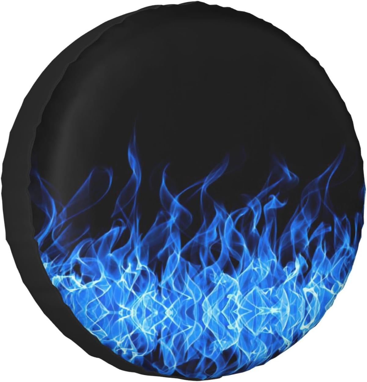 Blue Flame Print Tire Cover Universal Spare Wheel for Trailer Rv SUV Truck Camper Travel Accessories