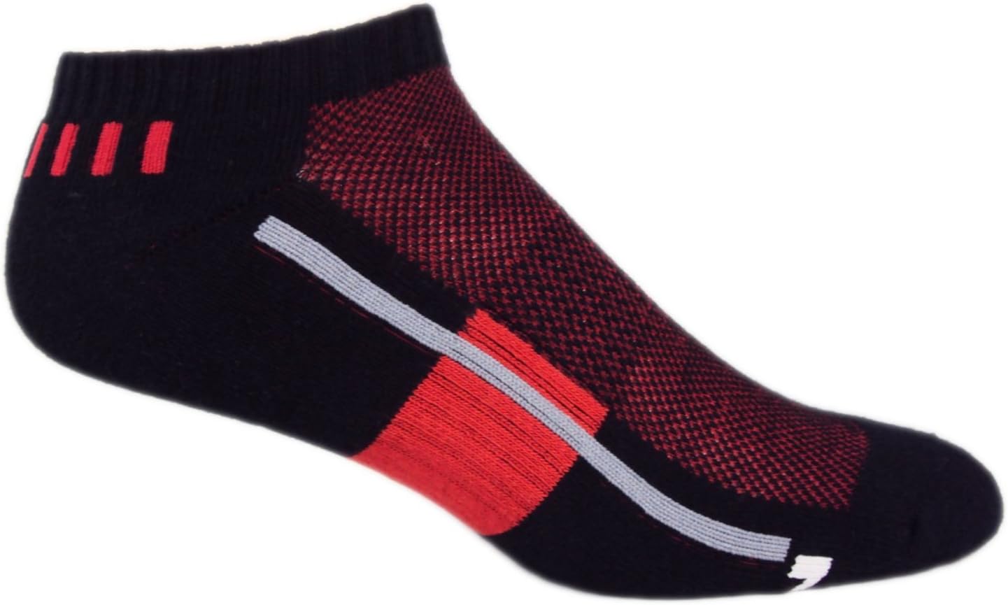 MOXY 3-Pack Red Fitness Socks Set, Grenade Graphic Knee High Sock, California Bear Crew Sock, Black Red No-Show Sock, Cushioned Footbed, Arch Support, Reinforced Heel Toe