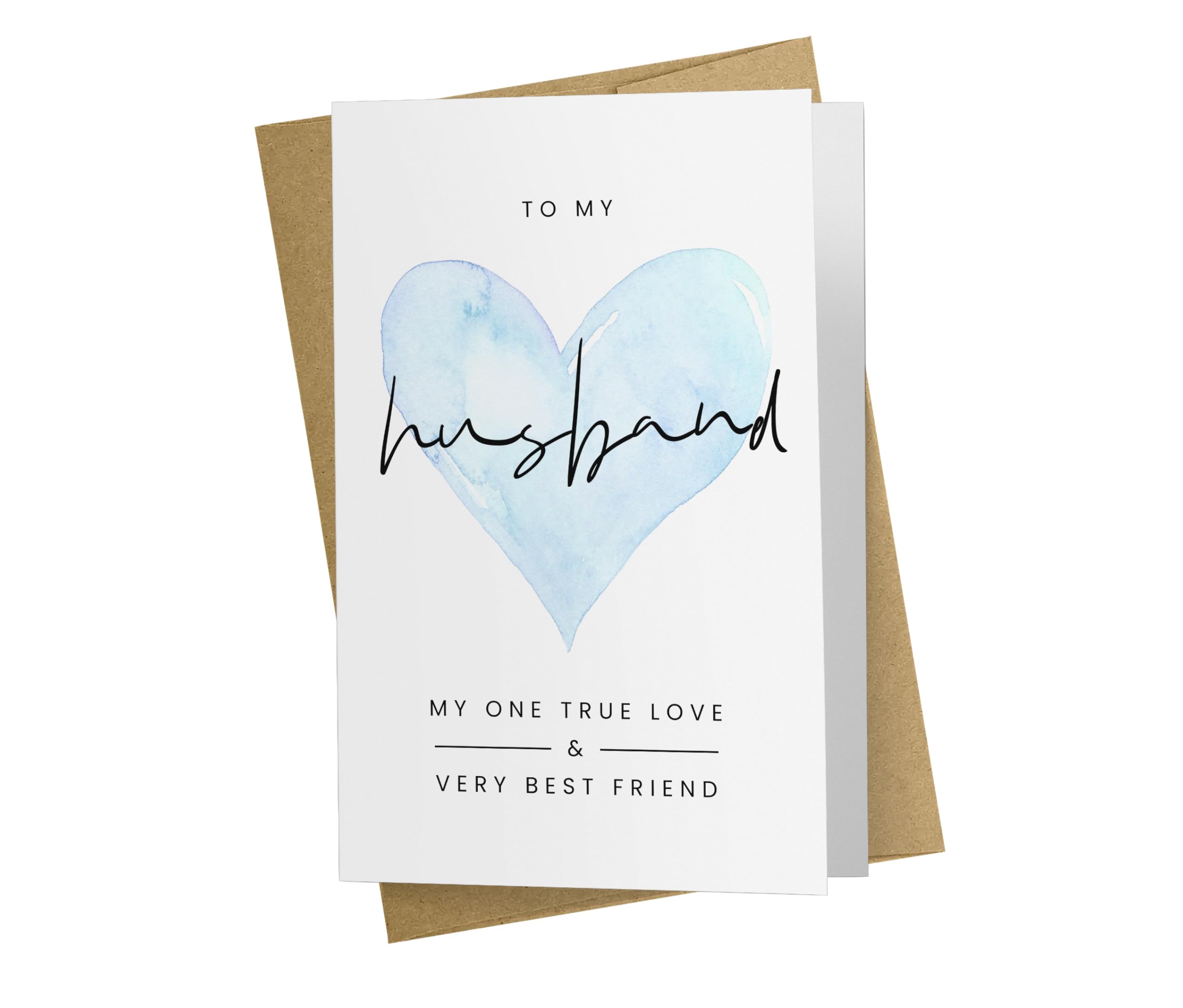 Karto Sweet Birthday Card for Husband Him - Large 5.5x8.5 inch Husband Birthday Cards - One True Love Kraft