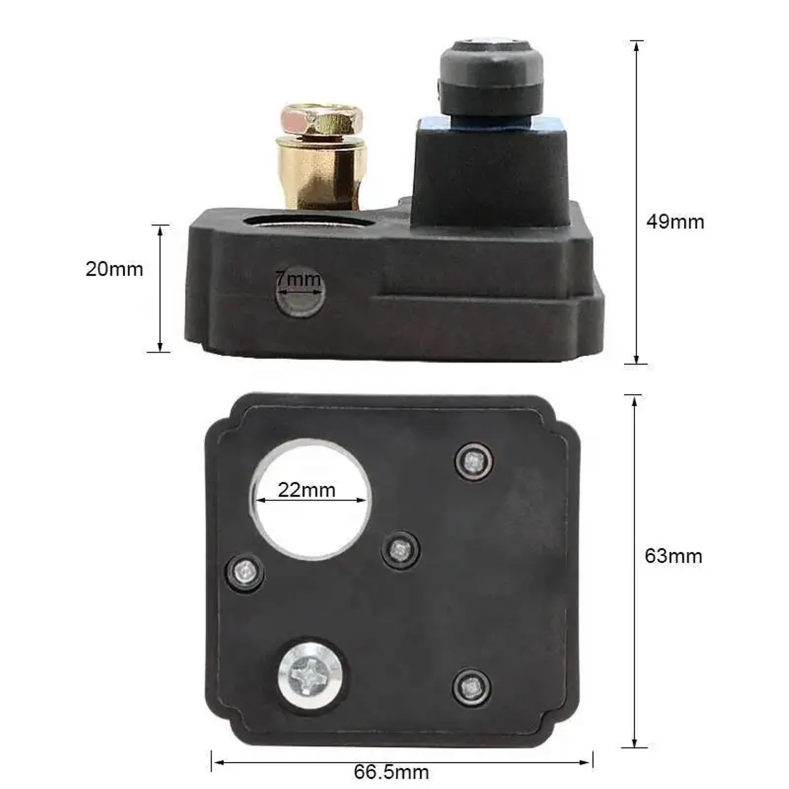 1 interruptor de desconexión de 12-24 V, aislador de corte de energía.