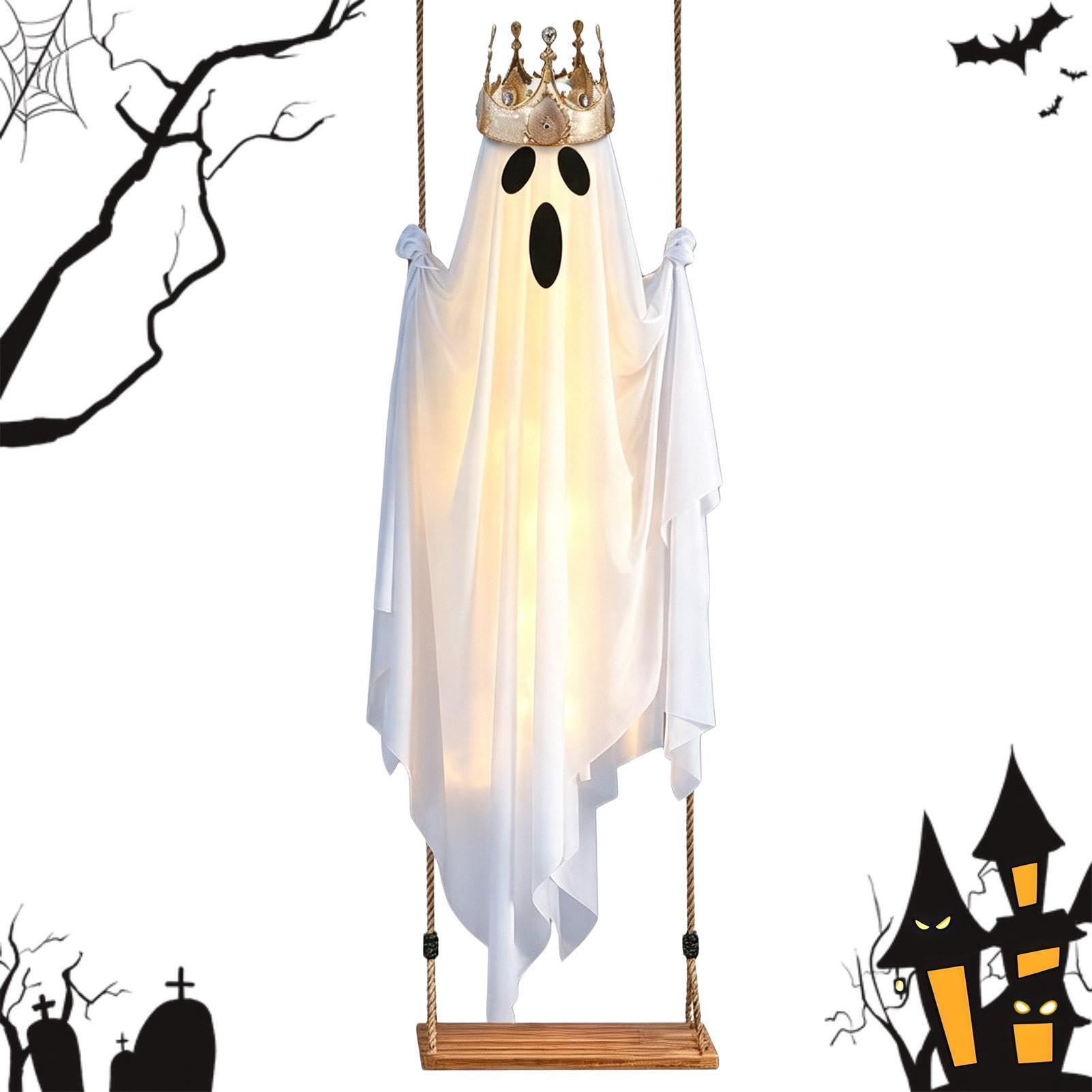 Fantasma oscilante con luz de 4.9 pies grande para decoración de Halloween