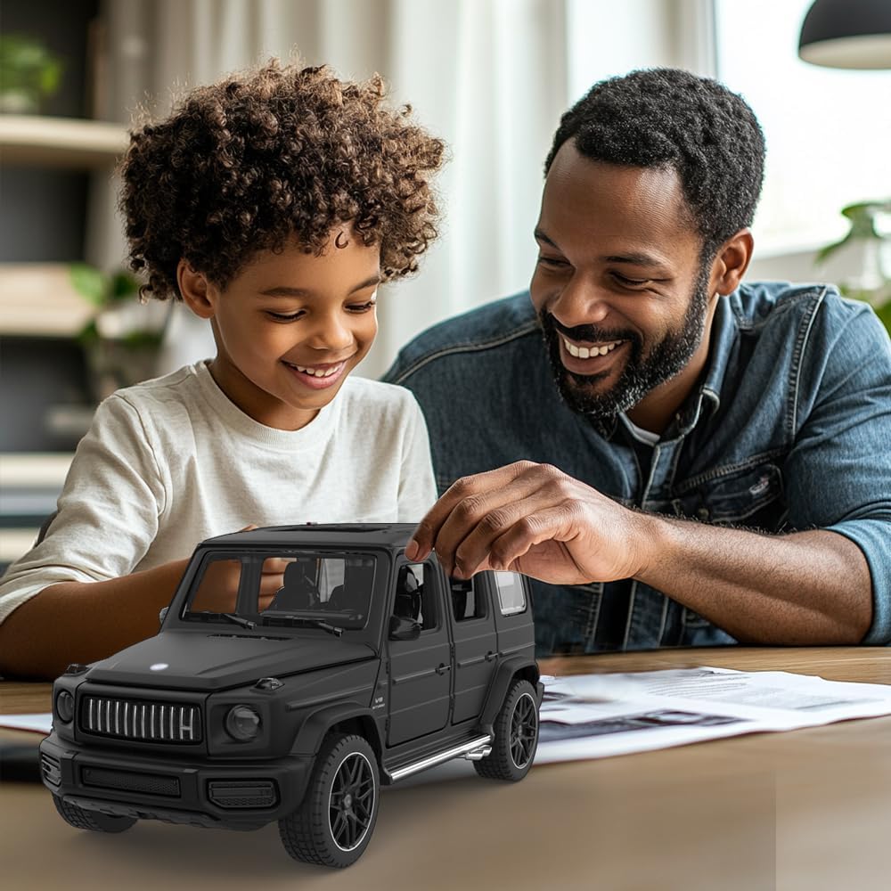 1:32 Off Road Diecast Model Cars for Mercedes AMG G63, Zinc Alloy G Wagon Pull Back Toy Car with Openable Doors and Hood for Adult Kids Boys Gift, Black
