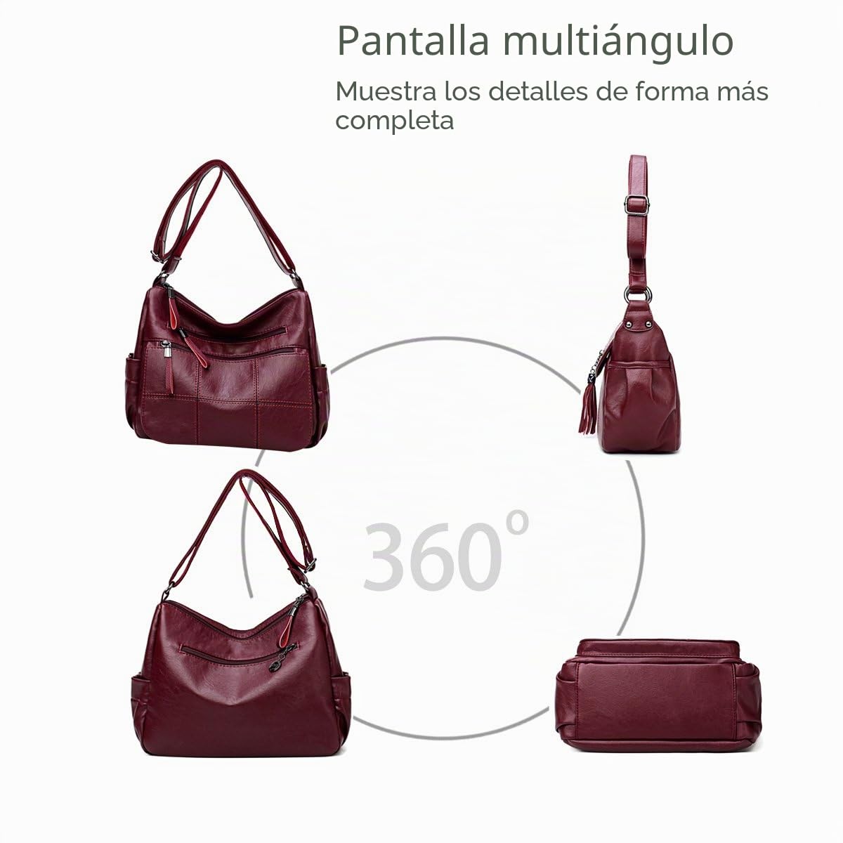 NICOLE&DORIS Bolso de Hombro Bolso de Las Mujeres Bolso de Mensajero de la Capacidad Grande del Cuero de la PU