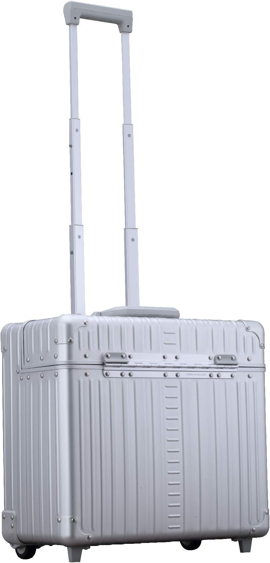 All Aluminum Lightweight 17” Premium Two Wheels Pilot Business Laptop Travel Luggage, Catalog Case with Laptop Sleeve and Built-In Removable Dividers, Rolling Laptop Bag for Men and Women (Platinum)