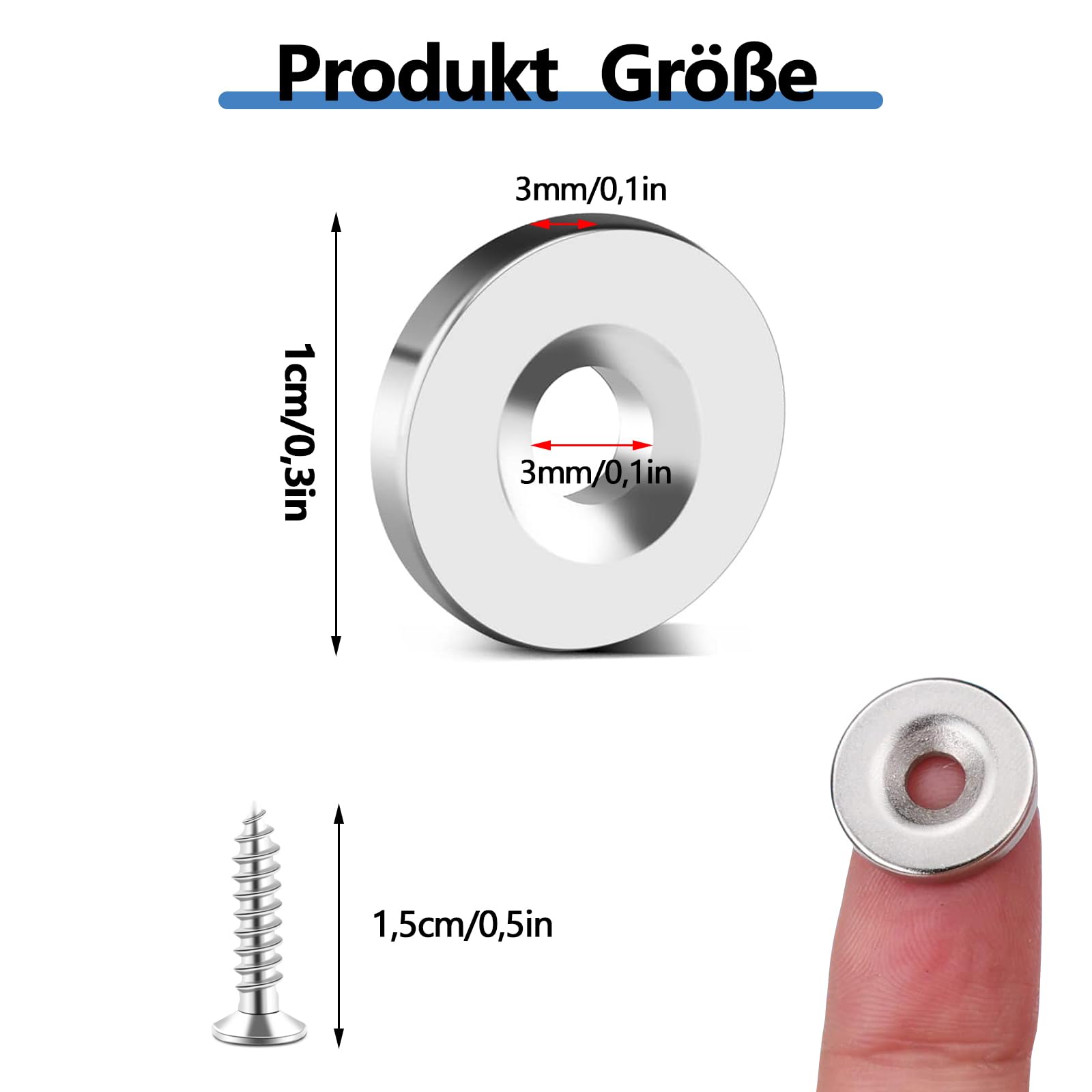 Magnete, 40 Stück Magnete Stark, Mit Loch 10x3-3 mm, Groß Stark Rund, für Magnetplatte, Küche, Kühlschrank Magnete, 40 Stück Magnete Stark, Mit Loch 10x3-3 mm, Groß Stark Rund, für Magnetplatte, Küche, Kühlschrank