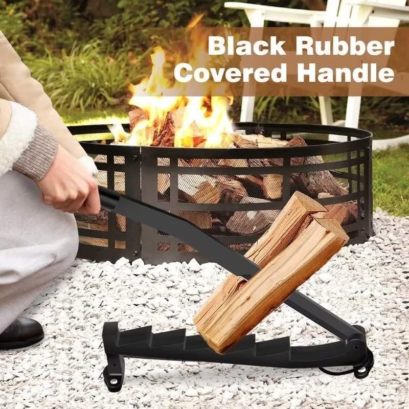 Wall Mounted Kindling Splitter for Wood, Portable Metal Manual Fire Wood Kindling Splitter, Hand Sturdy Firewood Cutter, Heavy Duty Firewood Log Splitter Crackers Wedge for Indoor or Outdoor