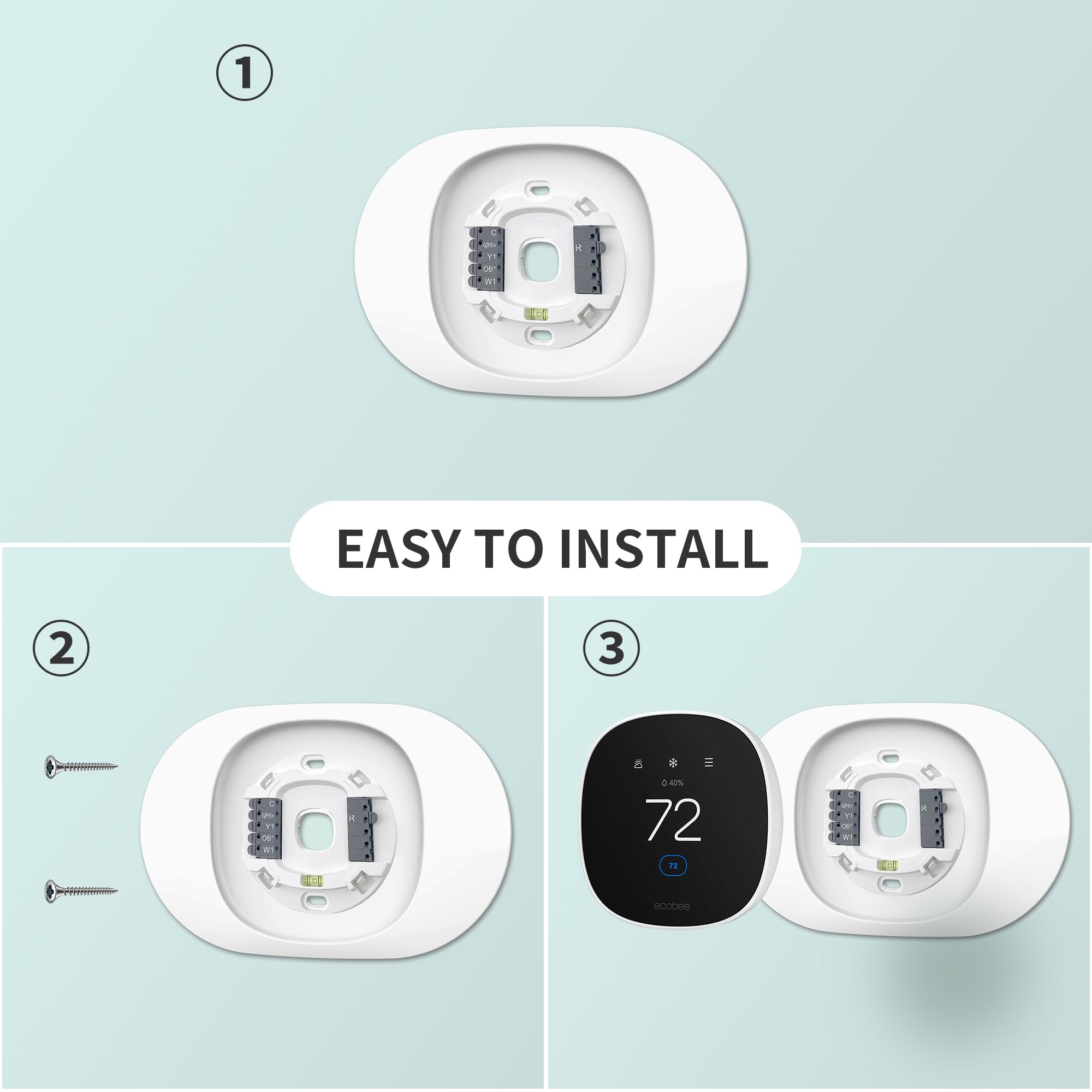 Tim Kit for ecobee Smart Thermostat Essential 2025, Wall Plate Cover...