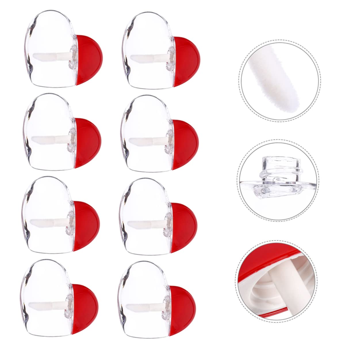 PACKOVE 50 Set Di Flaconi Per Lucidalabbra Tinta Per Labbra Fai Da Te Tubetti Per Lucidalabbra Luccicanti A Tubi A Forma Di Cuore Nero Carini Contenitori Per Rossetto