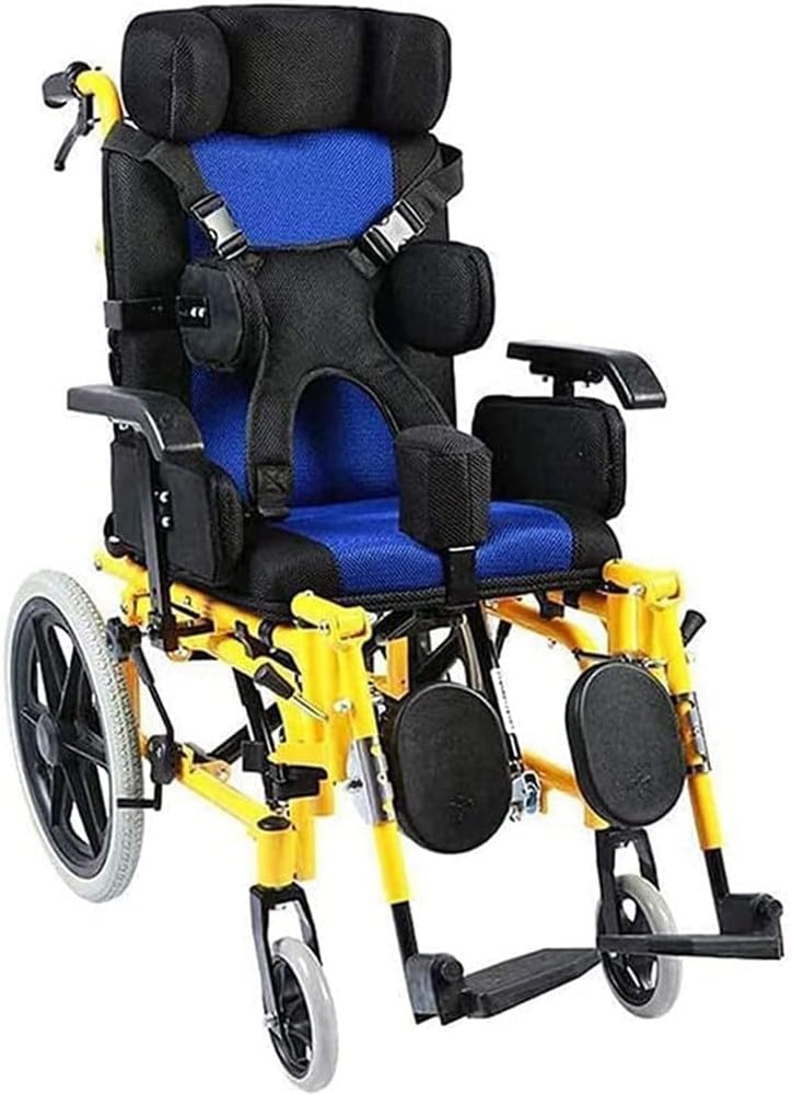SXSLTSA Cerebral Palsy Wheelchair Trolley for Adult, Multifunctional Self-Propelled Reclining Wheelchairs, Accompanying Wheelchair with Headrest and Leg Rest