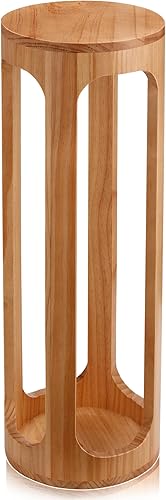 Mesa auxiliar pequeña de 8 x 23 pulgadas, mesa auxiliar redonda de madera para café, escritorio de bebidas Burlywood, bohemio, círculo de madera,