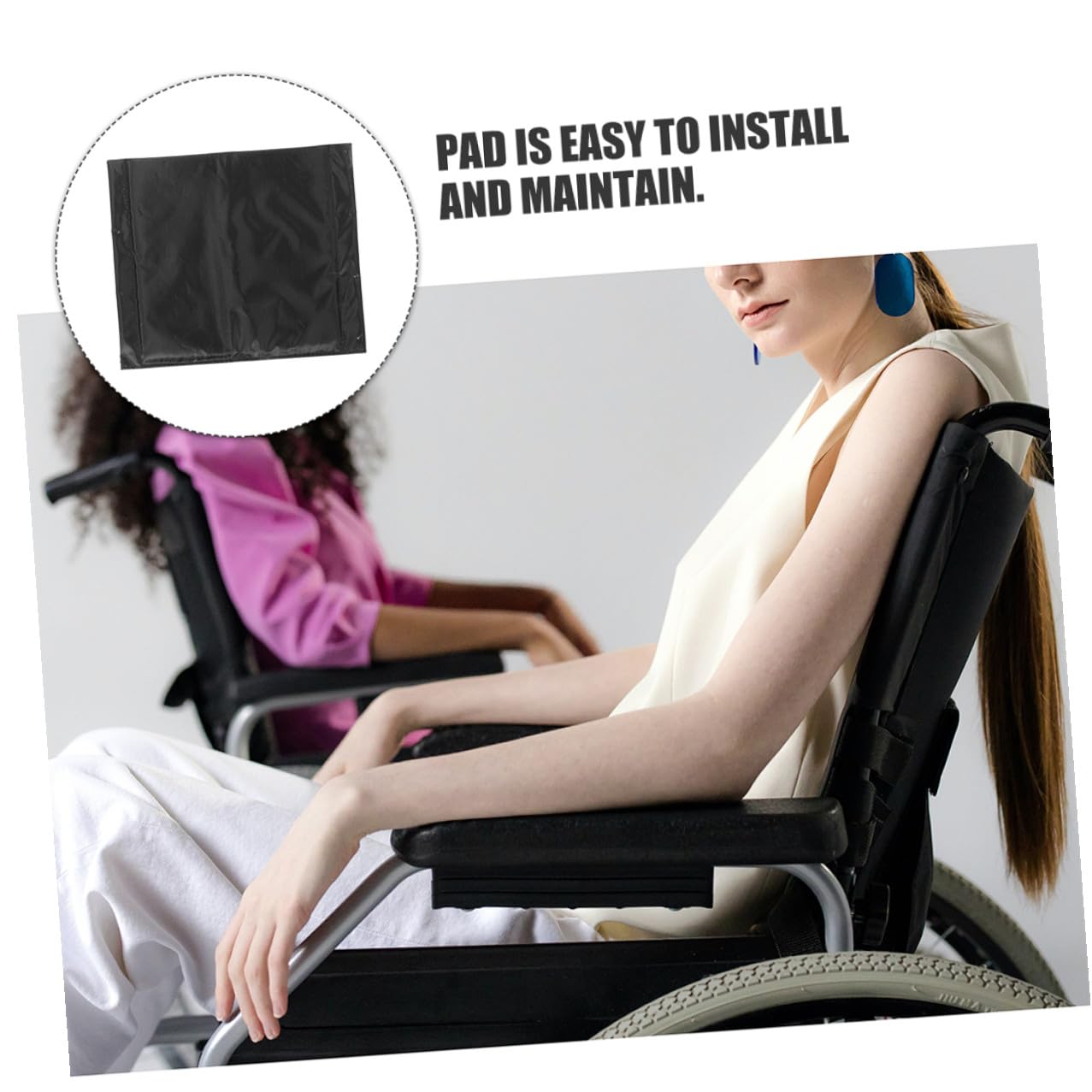 Cojines para Asiento de Silla de Ruedas, 2 Piezas Tela Oxford Gruesa y Esponja Resistente, Accesorios para Mejorar la Comodidad en Trayectos Diarios