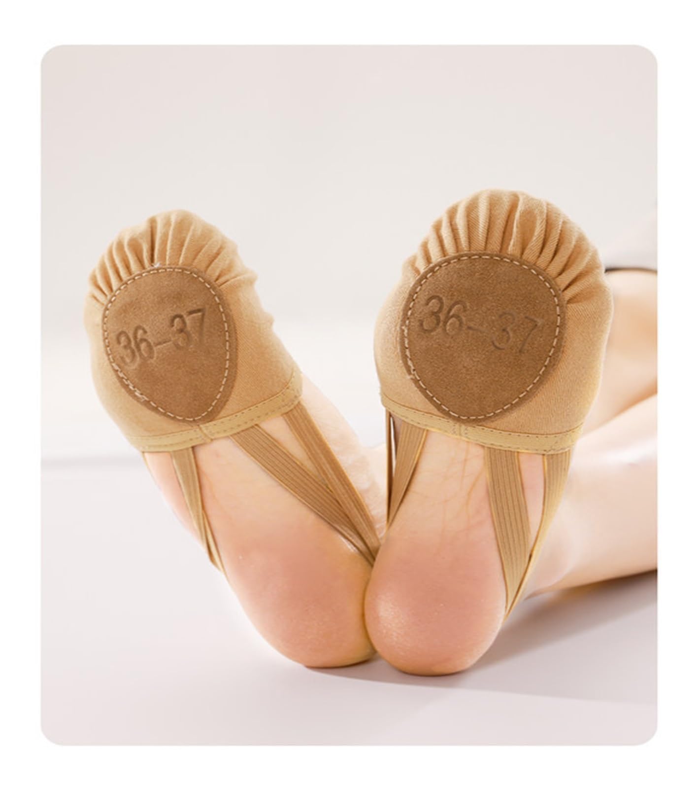 Punteras Gimnasia Ritmica Zapatilla de Ballet Media Suela for Gimnasia rítmica, con Tira elástica(Light Pink,Girls_30-31)