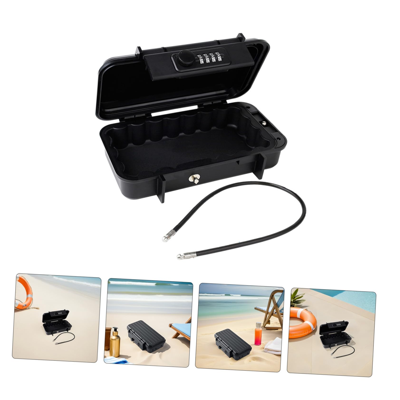 GALPADA Cassetta di Sicurezza Portatile Combinazione e Resistente alle Cadute per Spiaggia Viaggio Hotel Casa Ufficio e Auto Cavo Metallico per Sicurezza