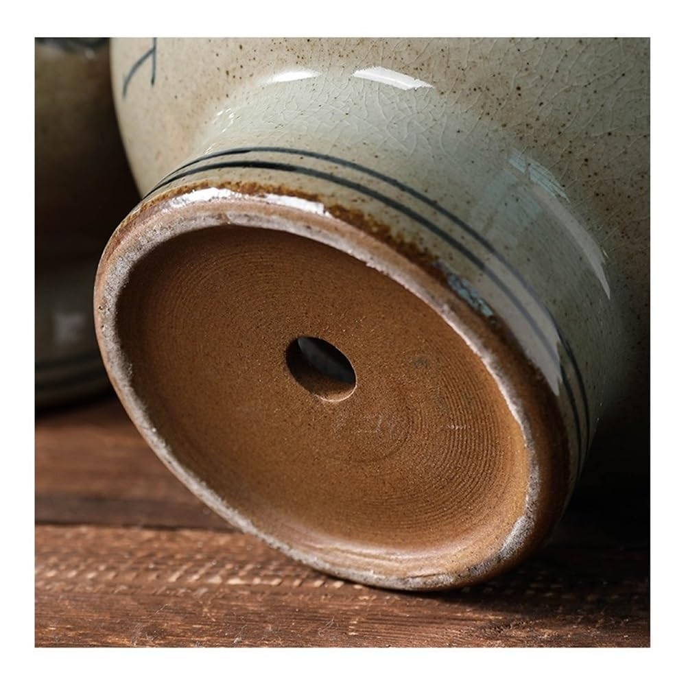 doniczka Doniczka ceramiczna Jingdezhen w stylu chińskim, ręcznie malowana, duża, wysoka, podstawkowa, doniczka na kwiaty, zielona do użytku domowego