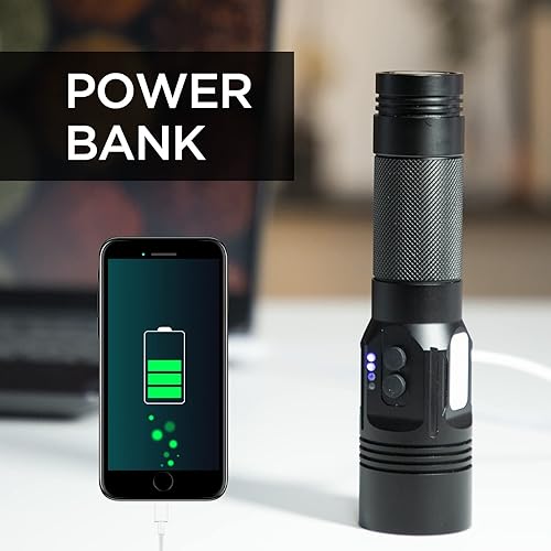 Miniatura 4 de Linternas LED recargables, 20000 lúmenes de alto rendimiento, linterna impermeable súper brillante con baterías incluidas y 3 modos, potente