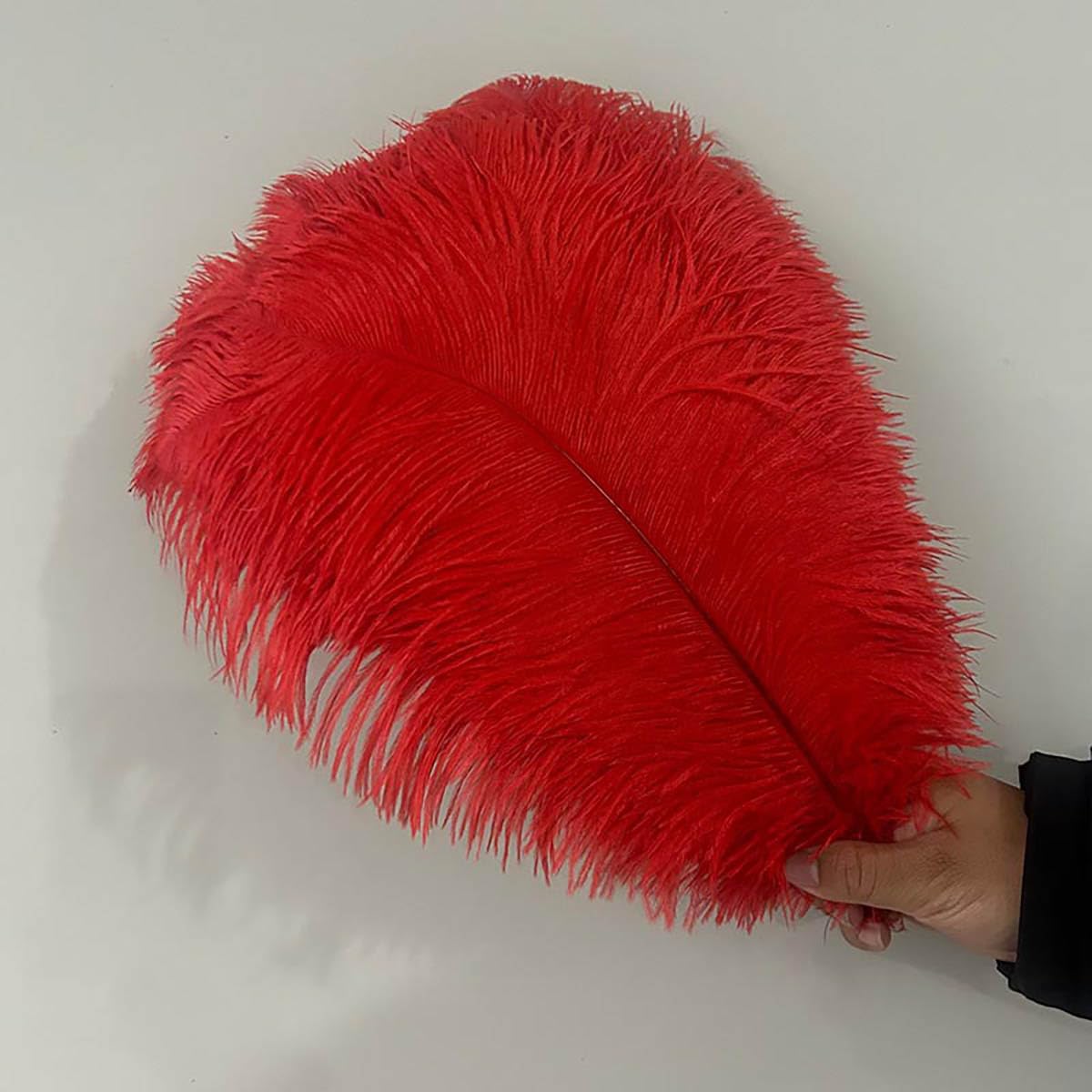 5 plumas de avestruz rojas, plumas decorativas para manualidades, plumas naturales, grandes, para Navidad, bodas, fiestas, fiestas, carnaval, casa, decoración de mesa, bricolaje (30-35 cm)