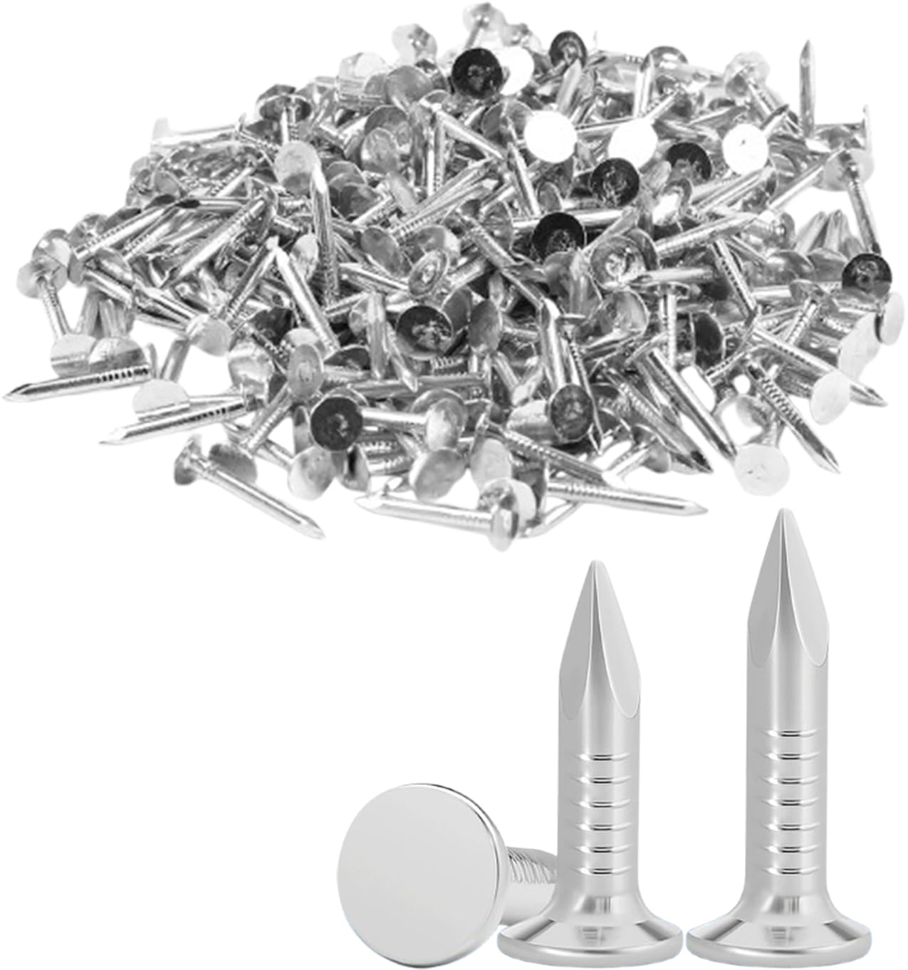 Clout Nails 20mm (320pcs, 400g) – Heavy Duty Galvanised Roofing Felt Tacks for Shed Roof with Handy Plastic Case (400, Grams)