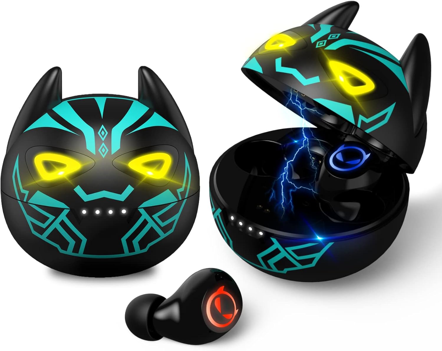 Wireless Earbuds for kids,Cute Hasky Design Earbuds for Phone, IPX5 Waterproof Stereo Headphones in Ear with Mic and Charging Case, 36H Playtime Touch Control True Wireless Bluetooth Earphone.