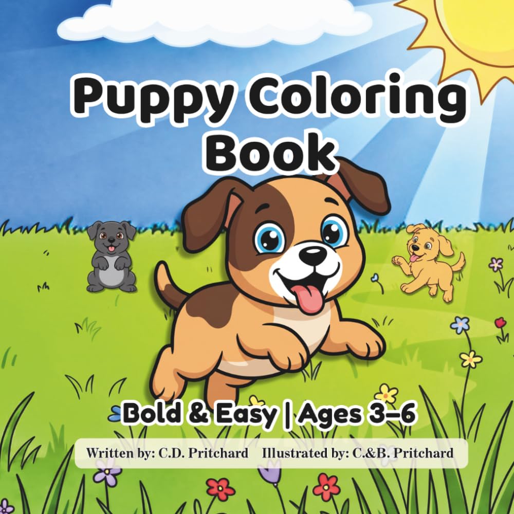 Puppy Coloring Book: Bold & Easy | Ages 3–6
