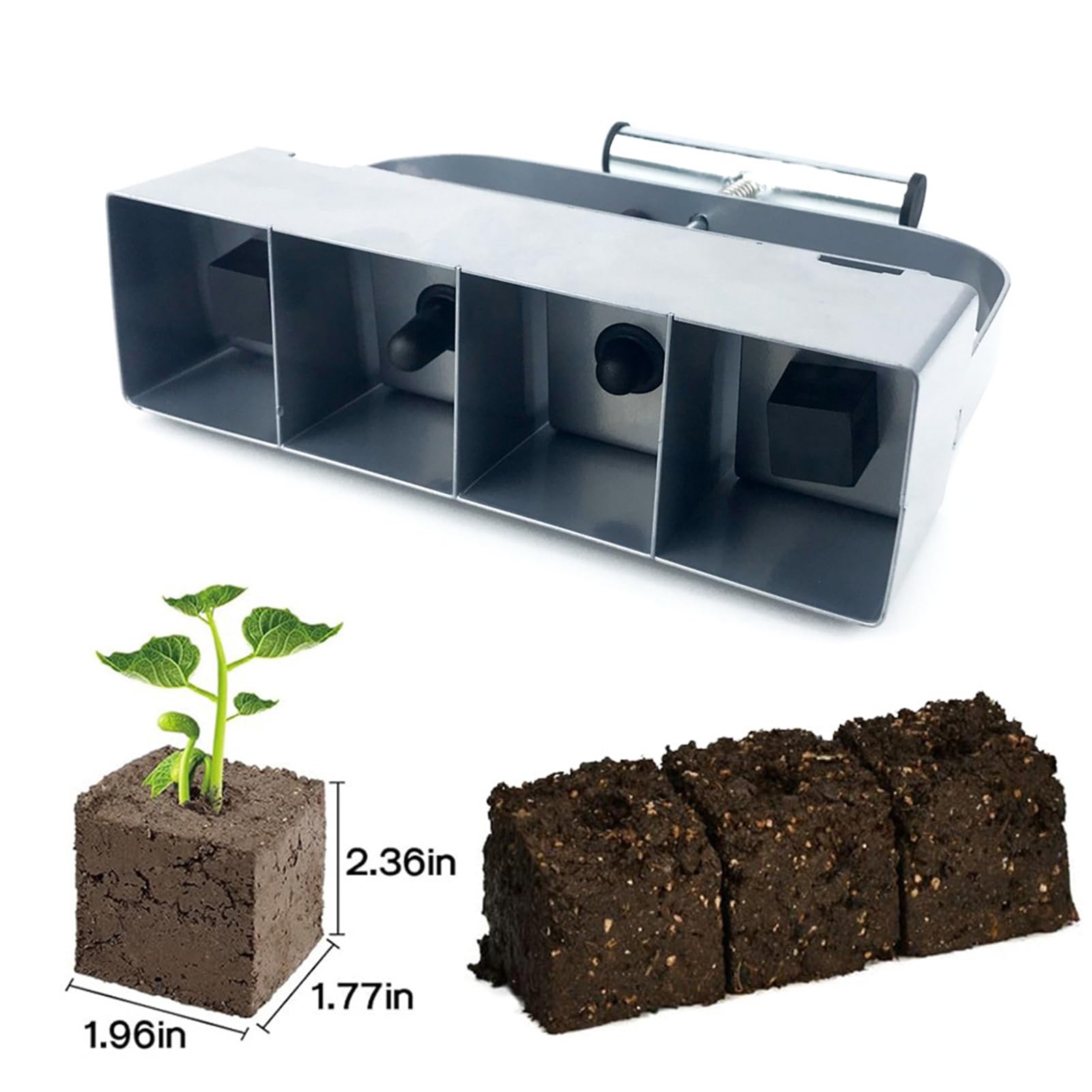 Herramienta para Terrones de Suelo Herramientas de Jardinería de Acero con | Formador Tierra Mano para Plantar Para Siembra Transplantación Propagación Invernadero y Exterior