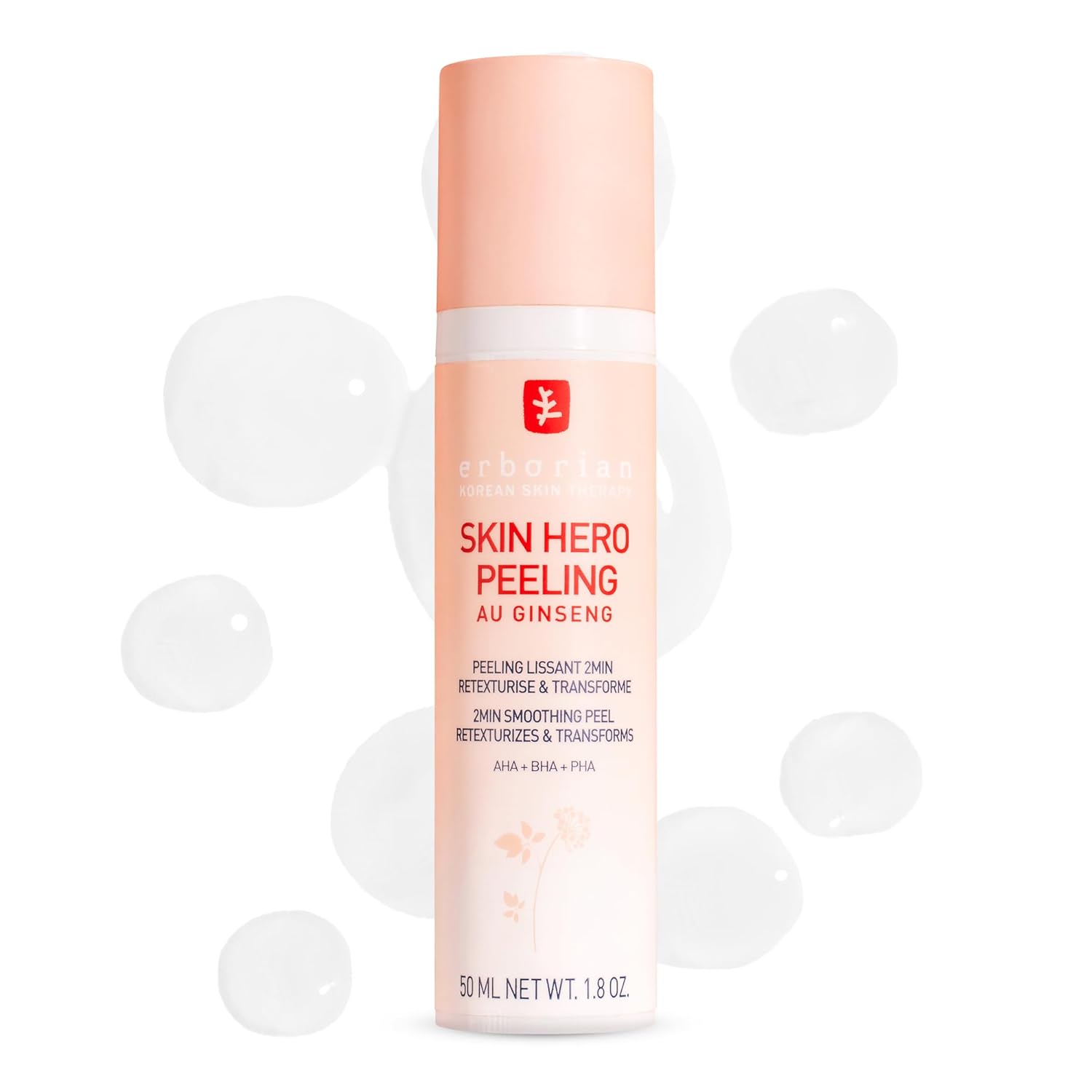 Erborian Skin Hero, Facial Peel with White Ginseng Complex - Home Face Peel Mask Retexturizes, Transforms Texture & Appearance of Fine Lines - Reduces Pores & Imperfections - Korean Skincare - 1.8 Oz