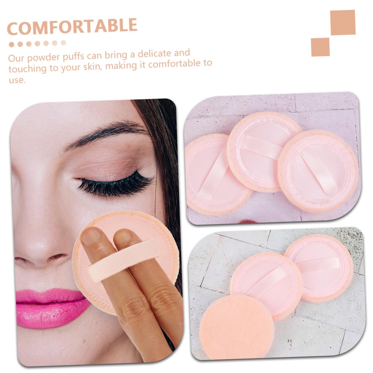 OUNONA 15Pcs Rounded Makeup Puff Applicators for Foundation Cosmetics for Home Salon Use Lightweight Comfortable Design