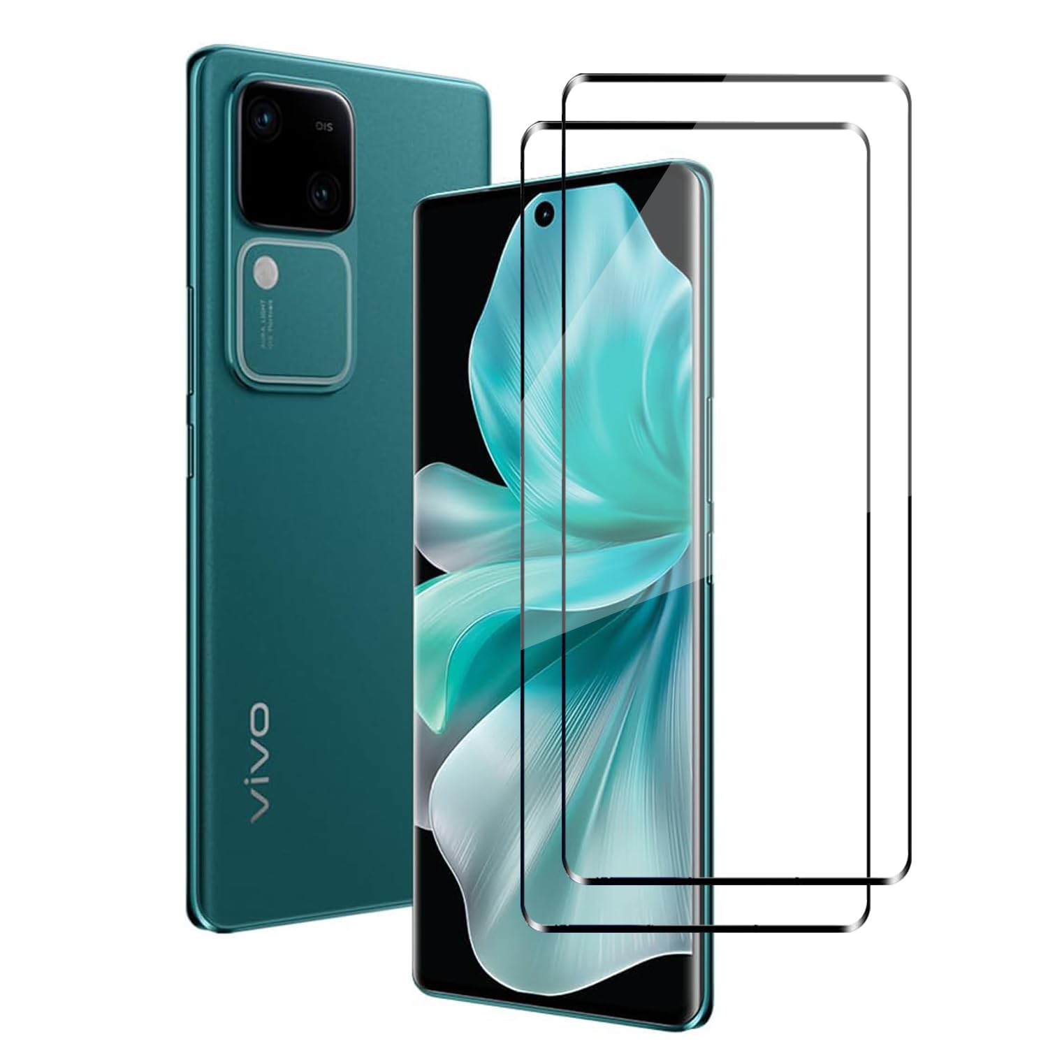 [2 Pack] Tempered Glass for VIVO V30 5G Screen Protector,9H Hardness High Definition Full Covered Clear Scratch Resistant Bubble Free Anti-Fingerprints