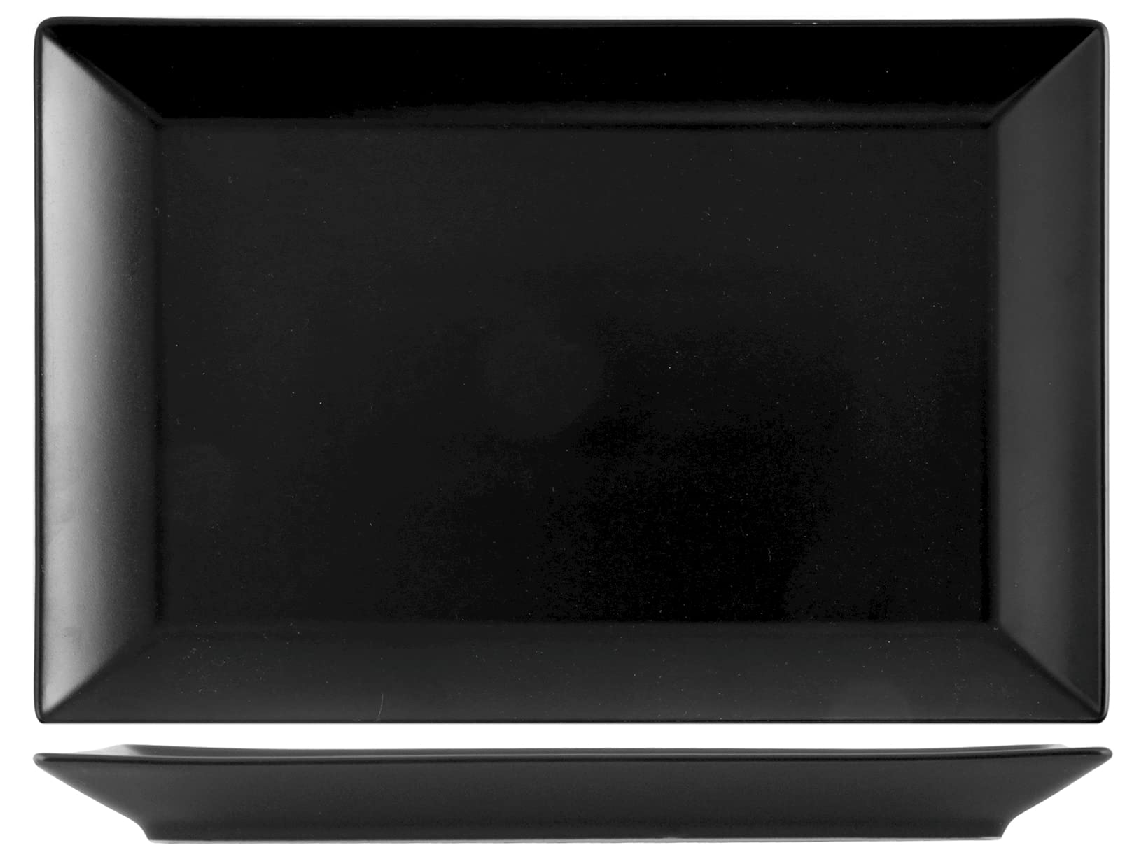 Set de 6 Assiettes Rectangulaires Osaka en Pierre Noir - 30x20 cm