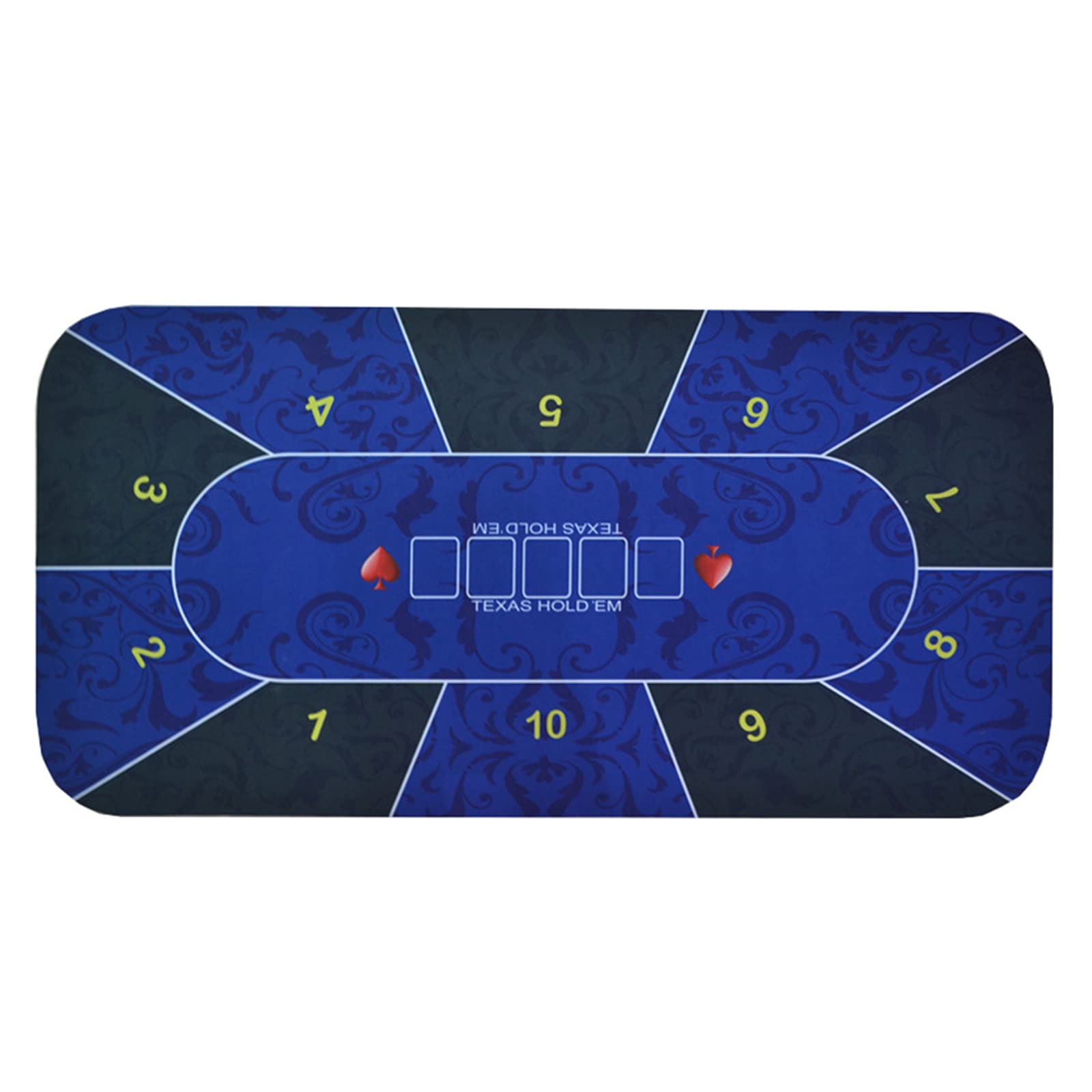 CHIPS Profi Pokermatte 120x60cm/180x90cm Universal Tischdecke für Brettspiele, Kartenspiele und Gesellschaftsspiele - Deluxe Pokertuch – Pokerteppich – Pokertischauflage