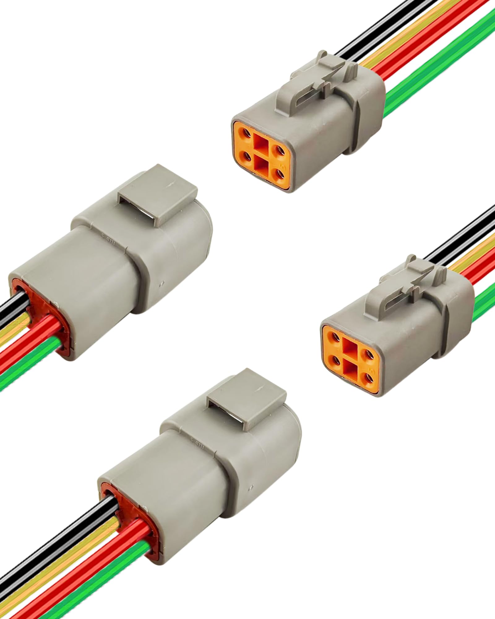 Conector DTP de 4 pines de 10 AWG, conectores eléctricos impermeables de 4 vías, resistentes, cable de calibre 10, macho y hembra, arnés de conexión rápida para coche, camión, barco, LED