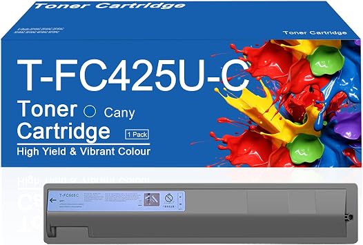 T-FC425U Toner Cartridge Compatible for Toshiba T-FC425U T-FC425U-C Cyan Toner Cartridges Work for Toshiba E-Studio FC-2020AC 2520AC 2525AC 3025AC 3525ACG 4525AC Printer