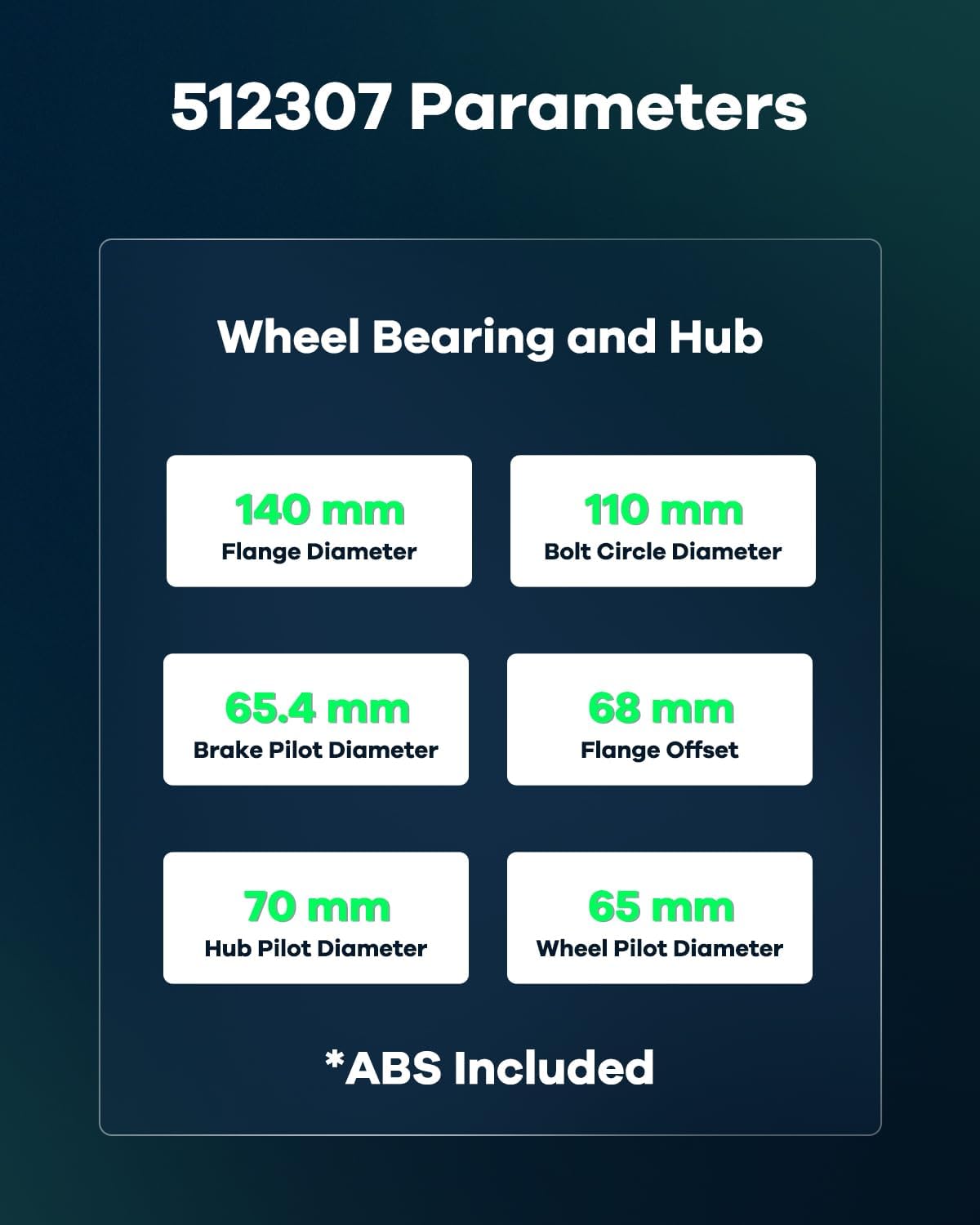 SCITOO 512307 New Rear Wheel Bearing Hub fit 2010-2011 For Saab 9-3X 5 Lugs Axle Hub Assembly Kit W/ABS 2 Pack