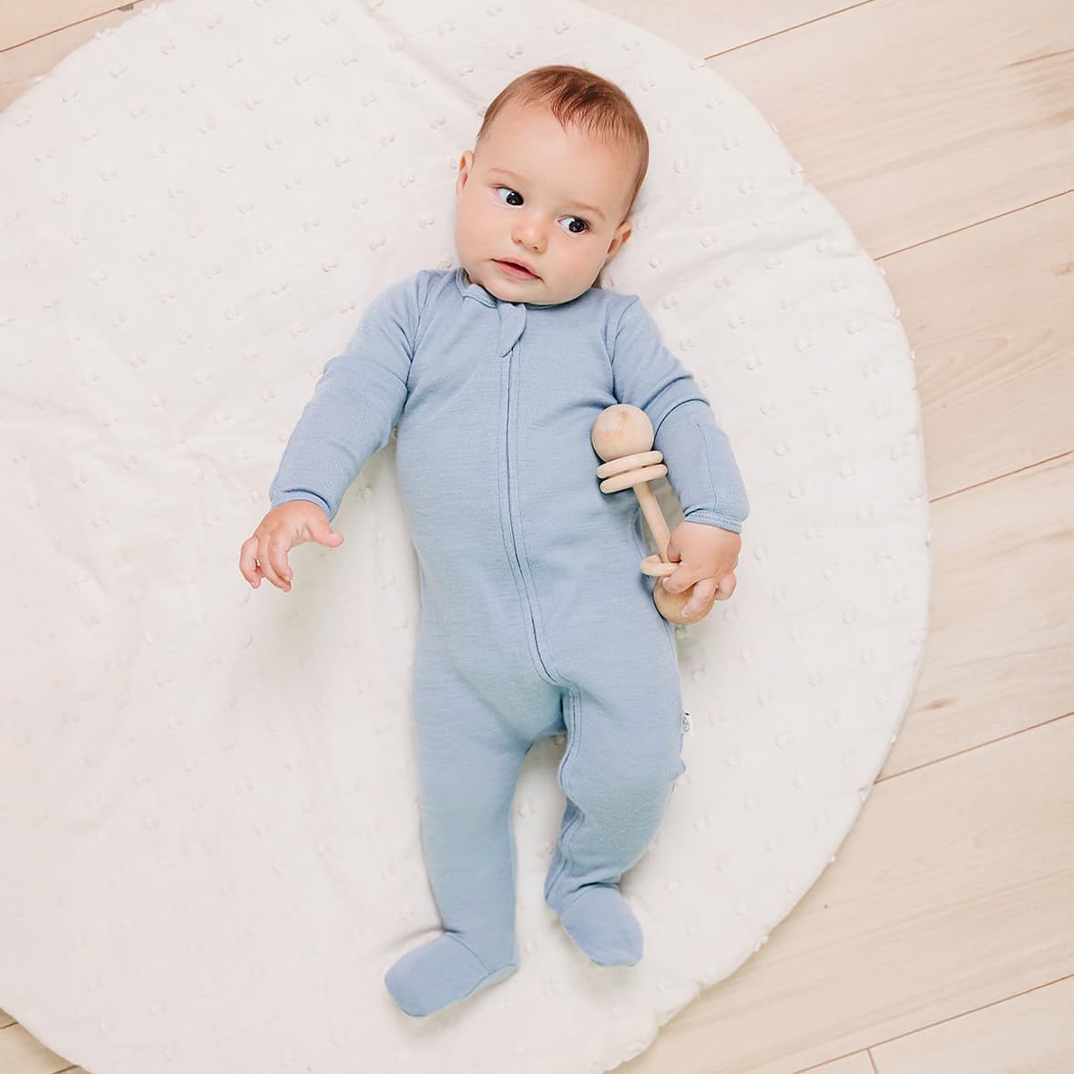 Woolino Toddler Footie Sleeper, Merino Wool Baby Pajamas, One-Piece Sleeper Jumpsuit, Front Zip Footie Romper for Unisex - Image 2