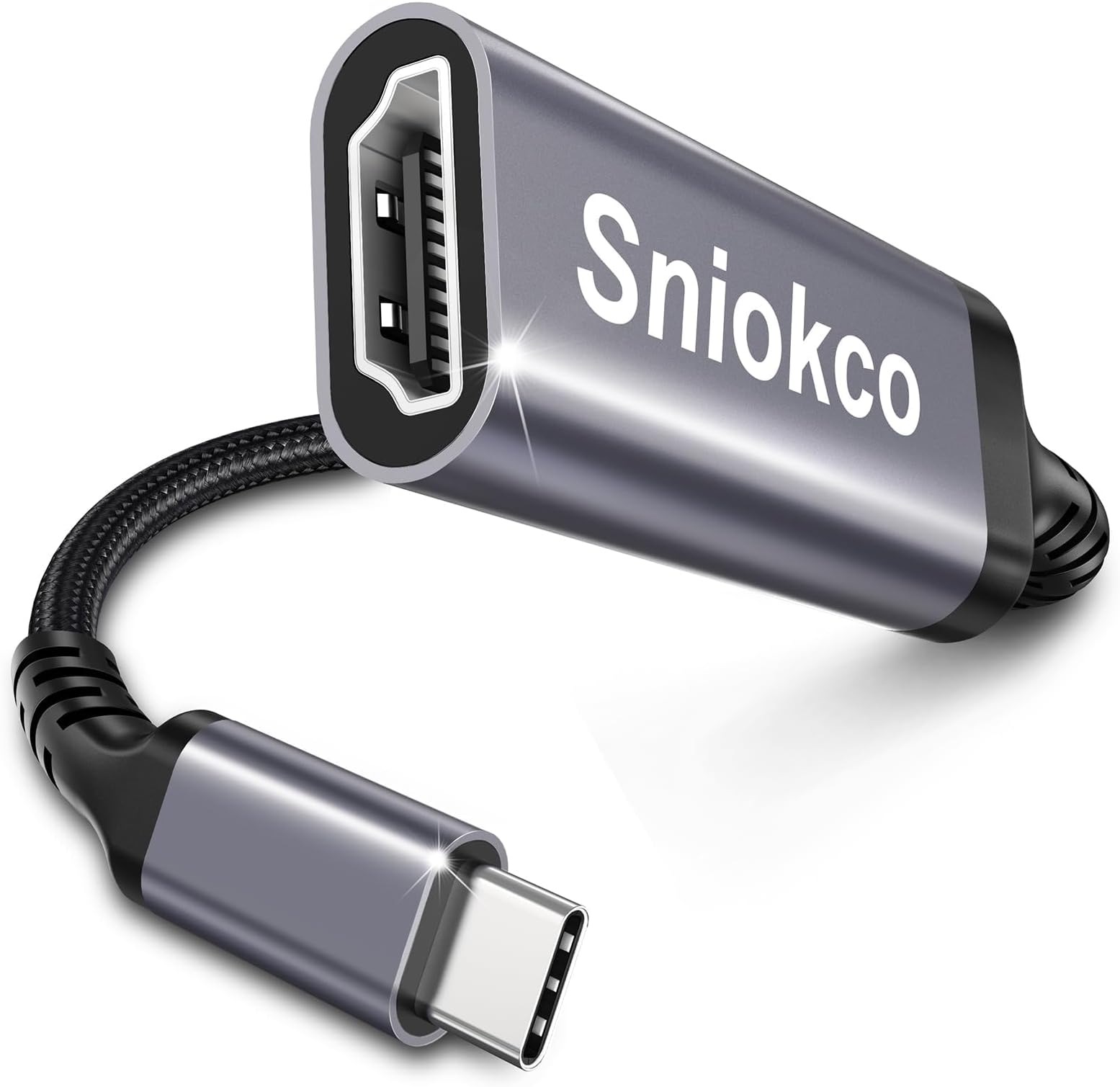 Sniokco USB C to HDMI Adapter, High Speed 4K USBC to HDMI Cable for Thunderbolt 3/4, HDMI to USB C Adapter with iPhone 16 15 Pro Max MacBook Pro Air iPad Pro iMac Galaxy S XPS Surface Book 3 and More