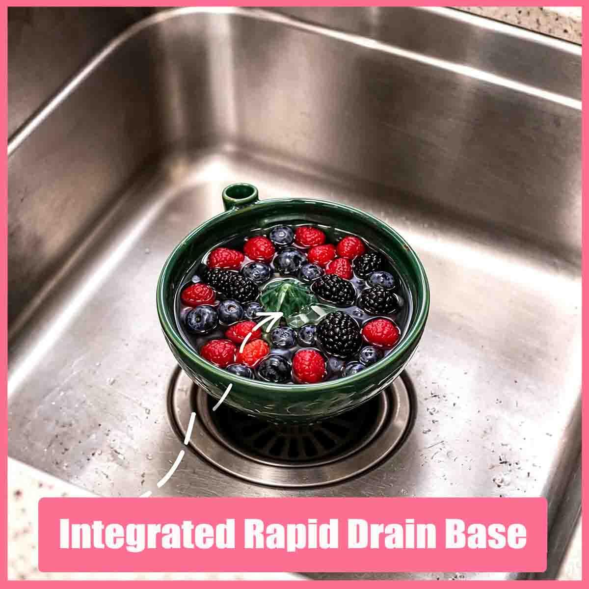 Ciotole Per Lavare Bacche Autorotante,Cesto Per Lavare Frutta A Stampato In 3d Con Fori Scarico,Pulizia A 360° E Lavaggio Rapido,Per Fragole,Mirtilli E Piccoli Frutt (bianco)