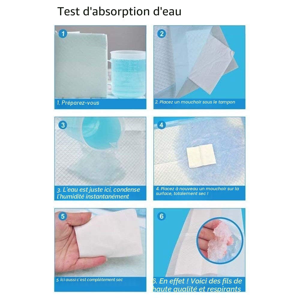 Alèses jetables 50 pièces 60x90cm Bleu 6 Plis, absorbance, Alèses de Protection de literie Alèses De Protection Jetable Incontinence Ultra Absorbantes
