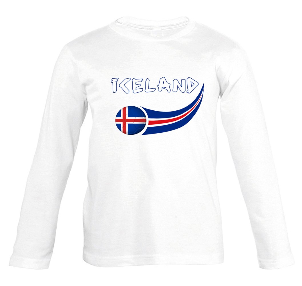 Supportershop Boys Iceland Long Sleeve T-shirt - White, 4-Years
